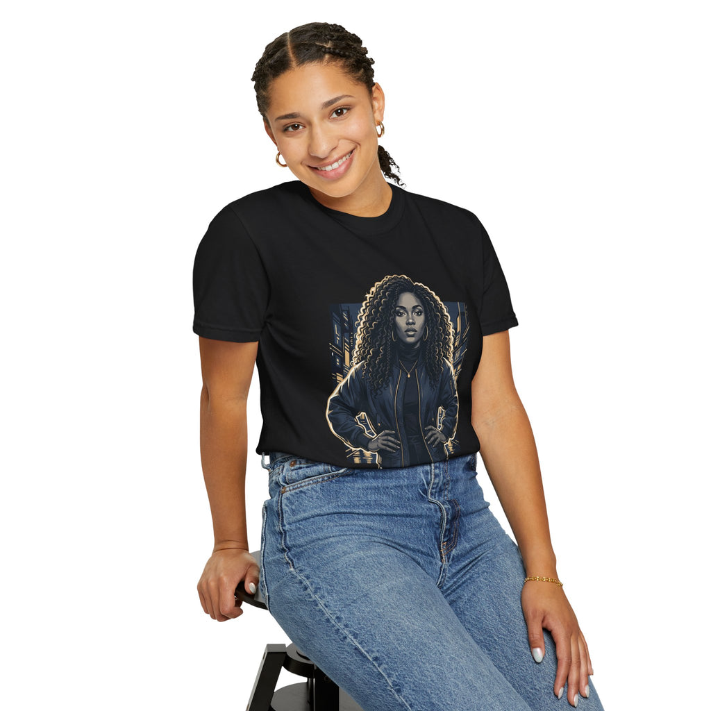 Pretty Rich Bitch The Collection by PRB T-Shirt — Bold Graphic Tee with Empowered Woman Portrait by Power Runs Black