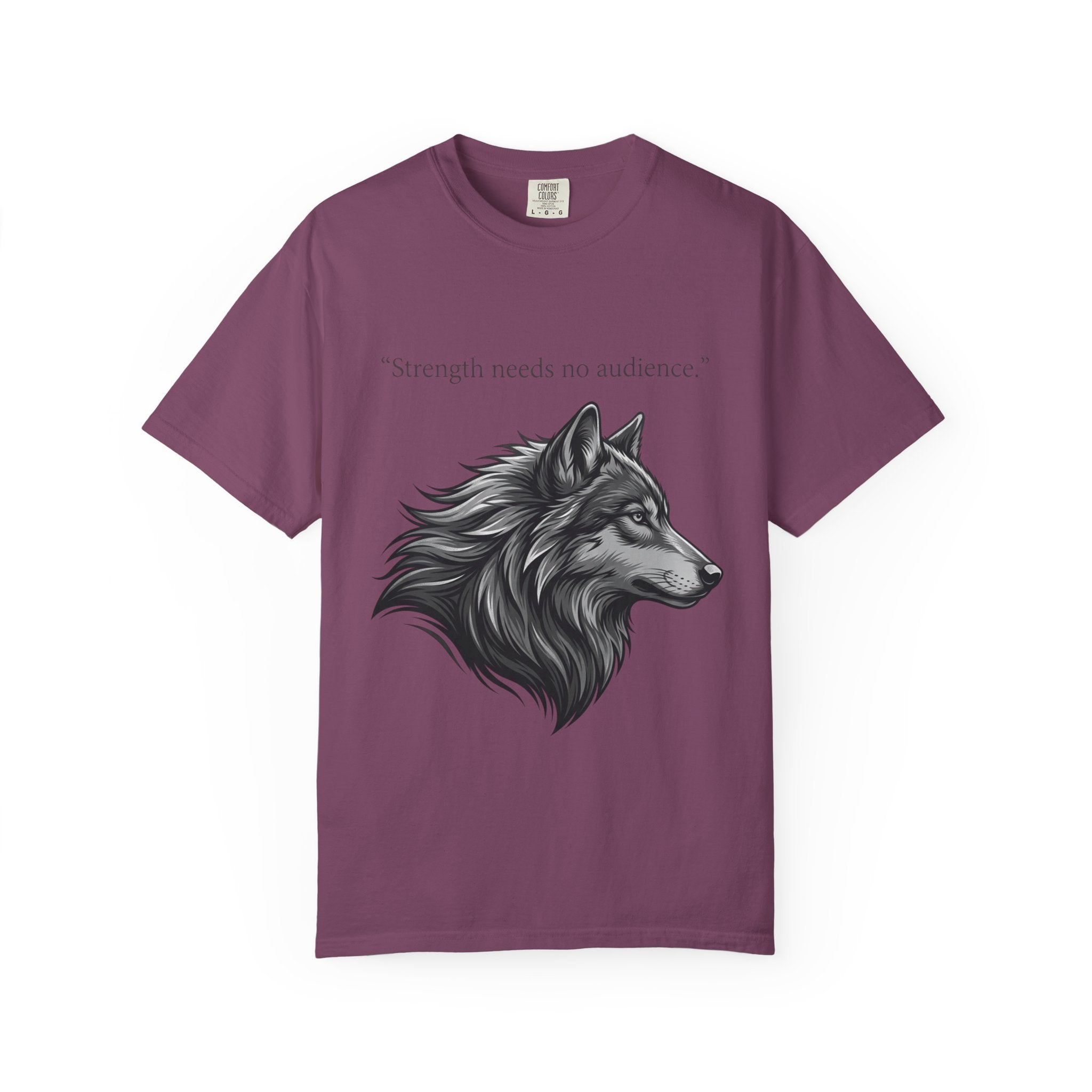 PRB Wolf Head T-Shirt — "Strength needs no audience" Inspirational Graphic Tee by Printify