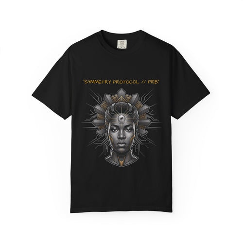 Printify PRB Afrofuturist Crowned Woman T-shirt | Sci‑Fi Portrait Tee - T-Shirt