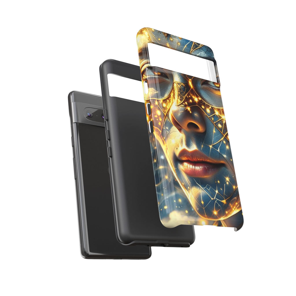 PRB Galactic Portrait Tough Case | Cosmic Face Phone Case, Starry Nebula Design by Power Runs Black