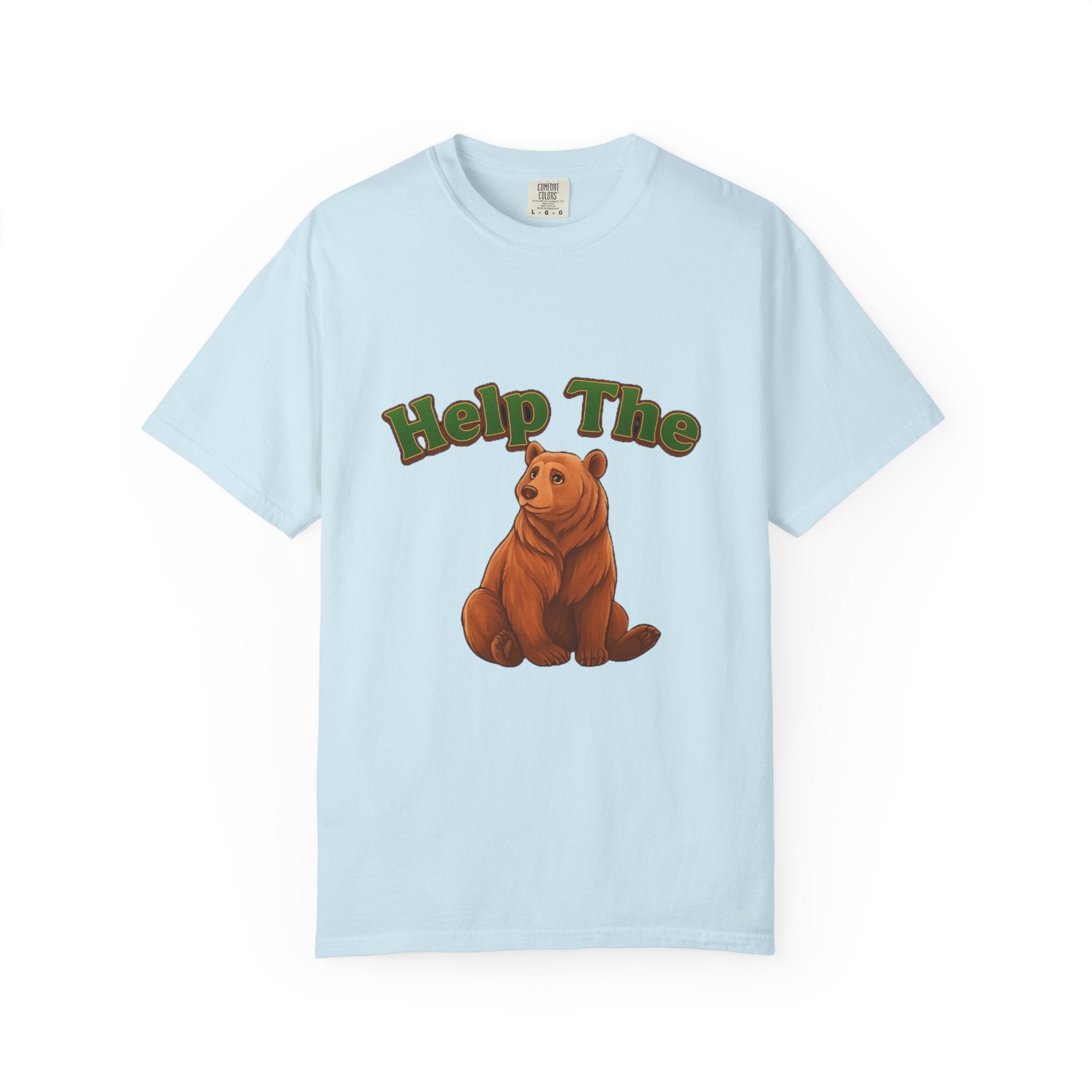 Power Runs Black PRB Help The Bear T-shirt | Cute Sitting Bear Illustration by Power Runs Black