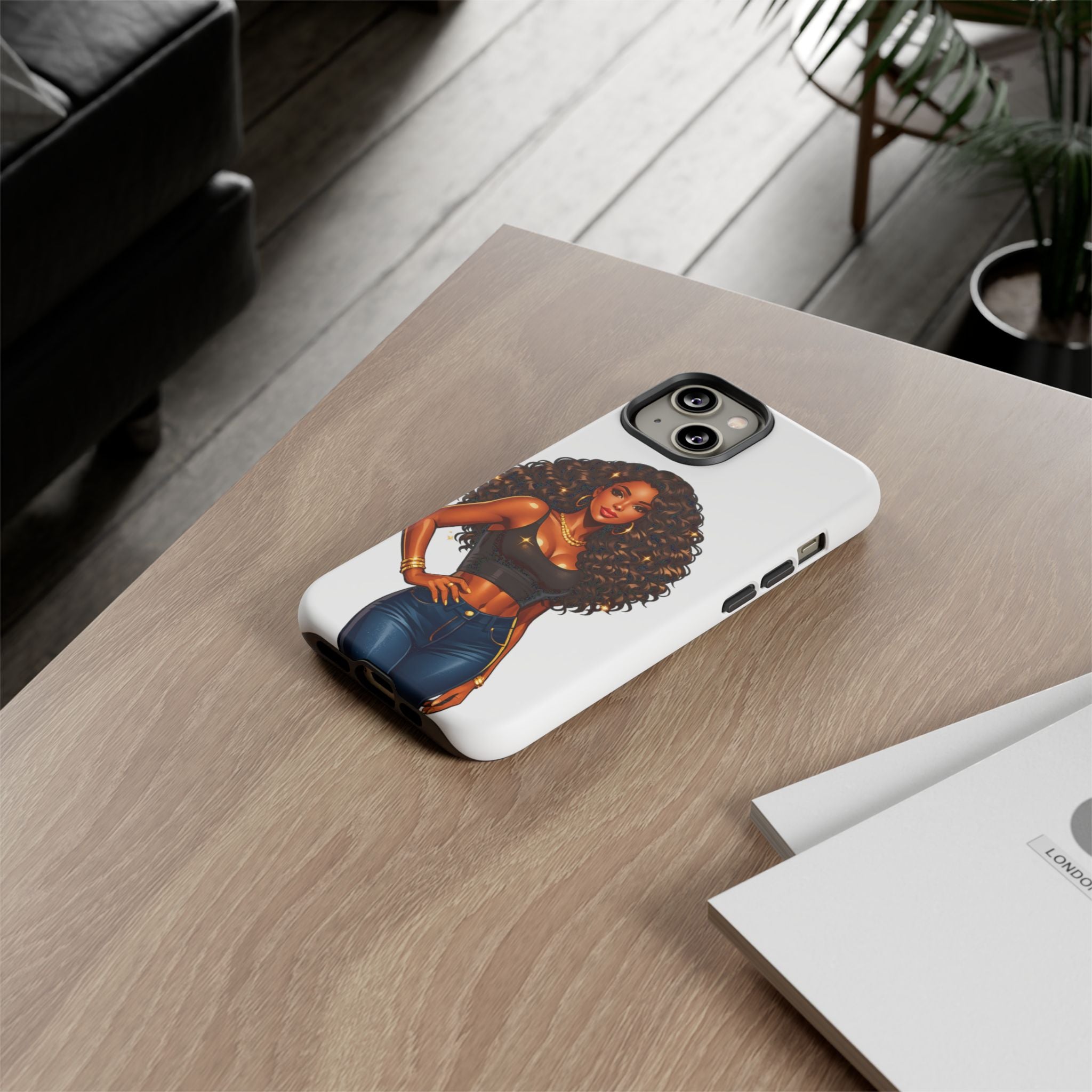 Pretty Rich Bitch by PRB Curly Hair Phone Case by Power Runs Black