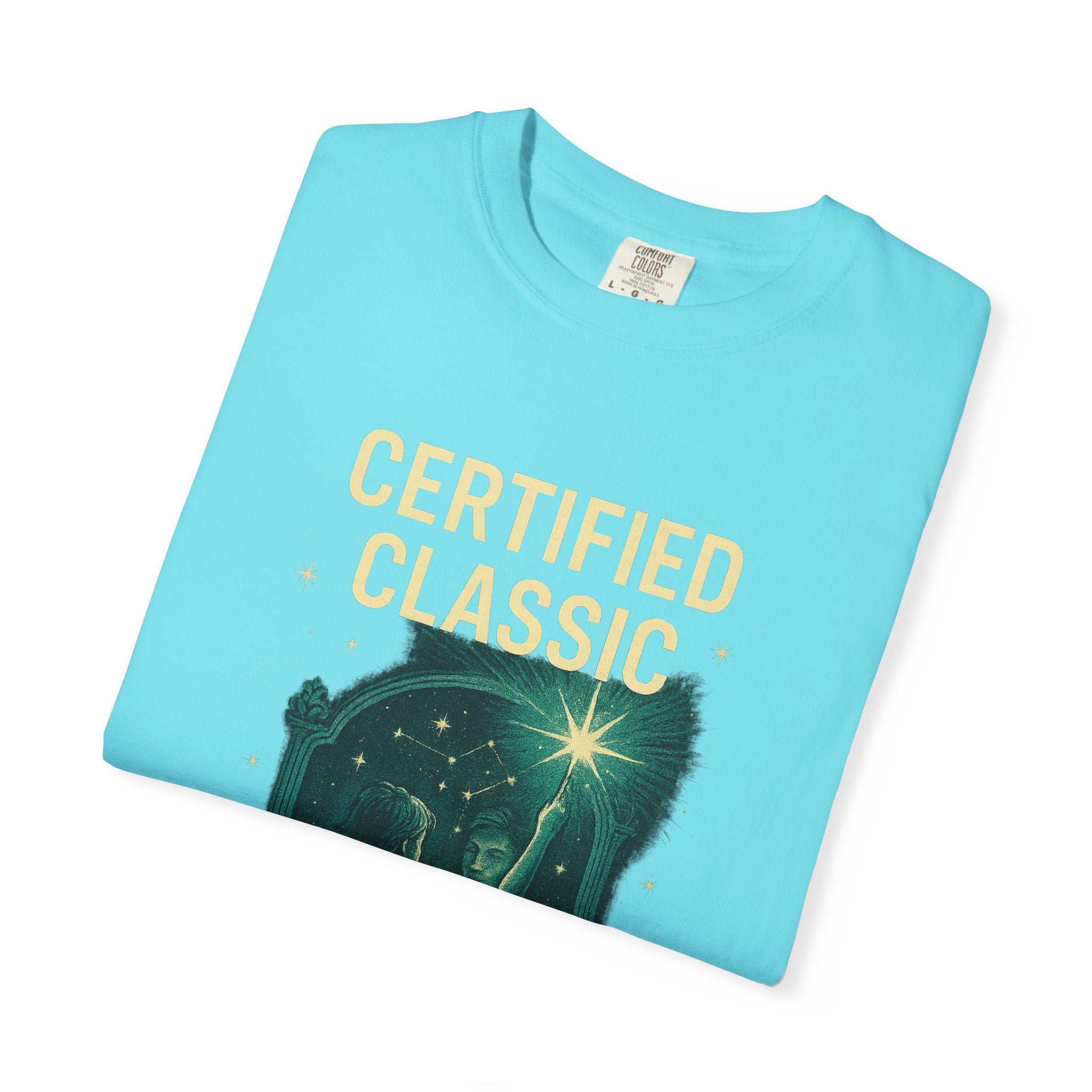 PRB Certified Classic illustration T-shirt | vintage camping, night sky, campfire by Power Runs Black