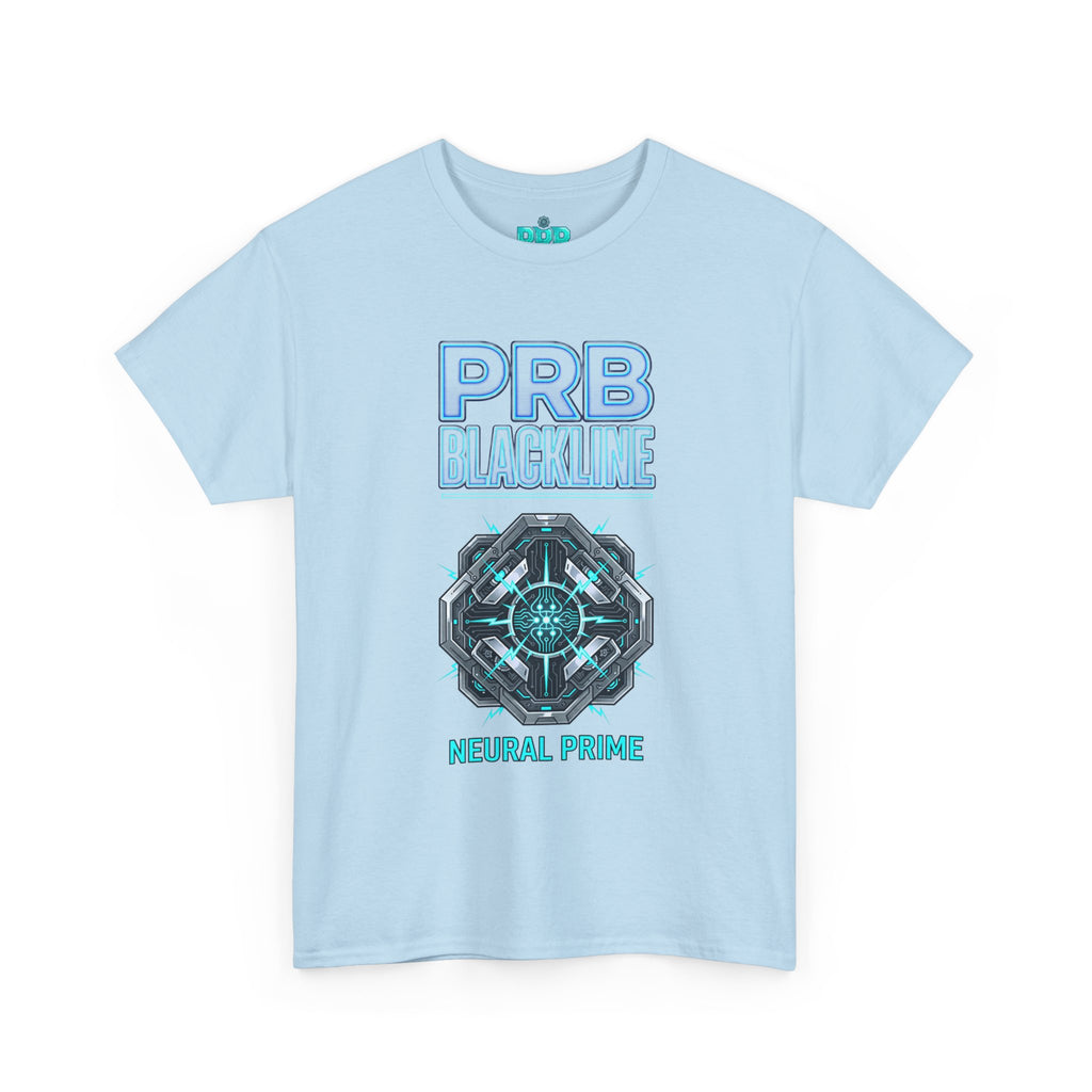 PRB Blackline Neural Prime Tech Tee — Futuristic Sci‑Fi Circuit Graphic T-Shirt by Power Runs Black
