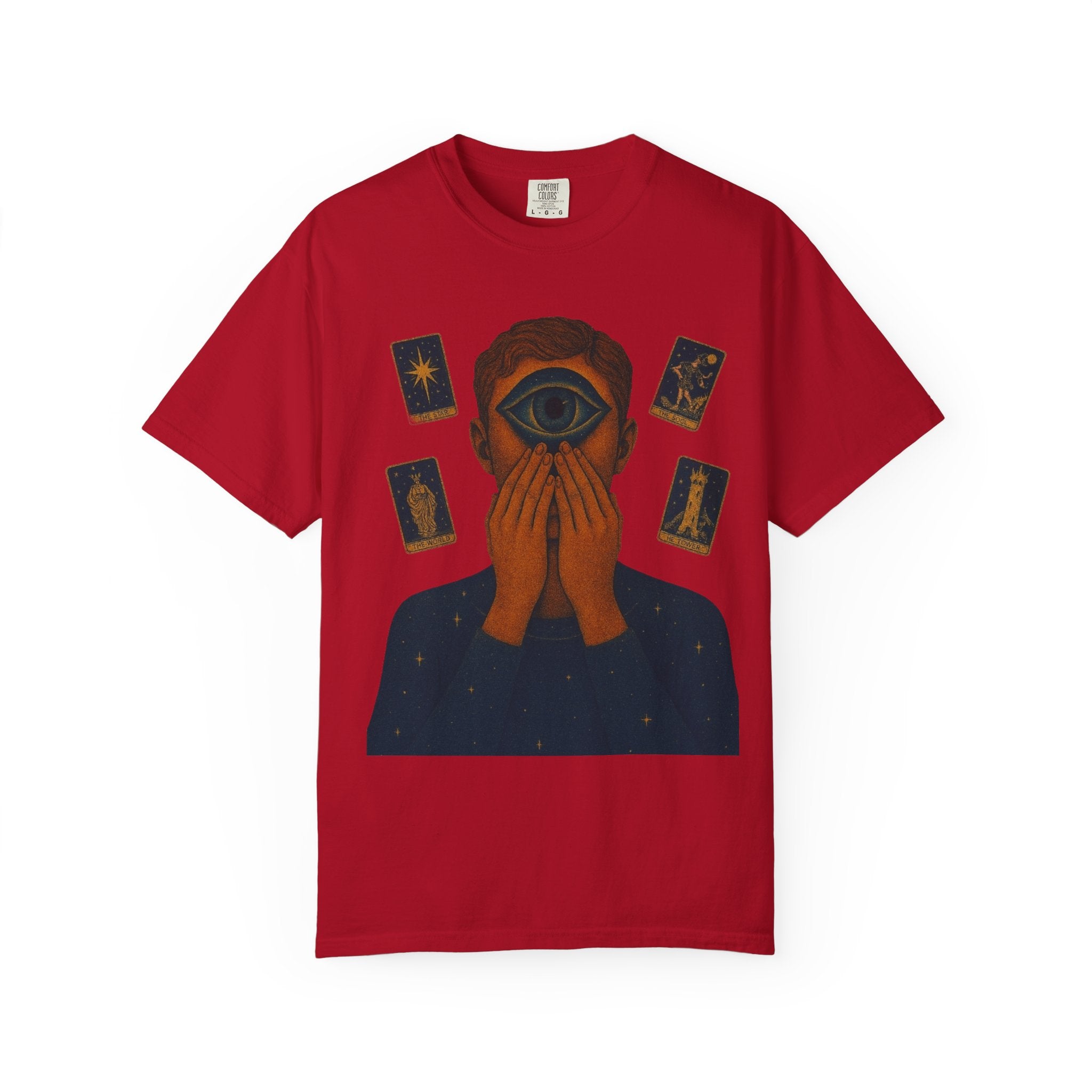 PRB Third Eye Tarot Illustration T-shirt | Occult Mystic Artwork by Power Runs Black