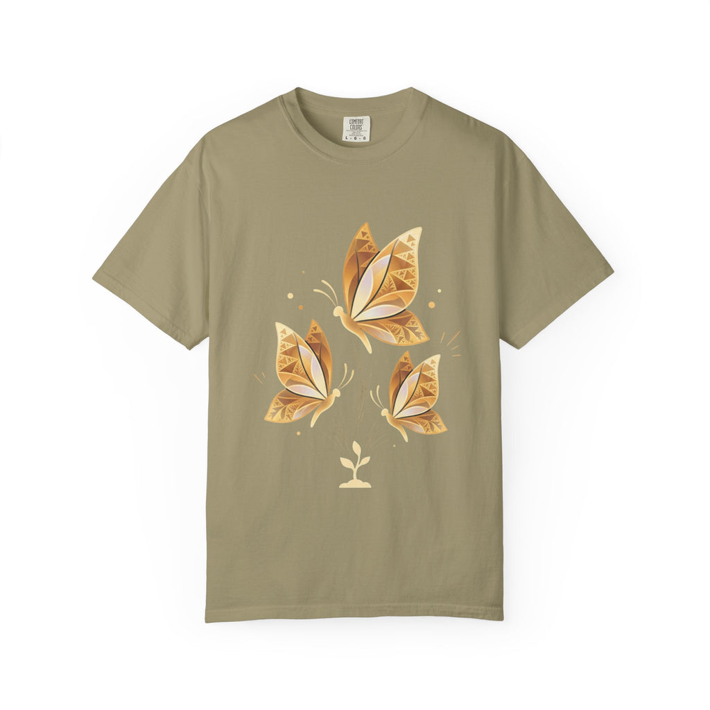 Autumn Leaf Trio T-Shirt | Vintage Garment-Dyed Fall Graphic Tee by Printify