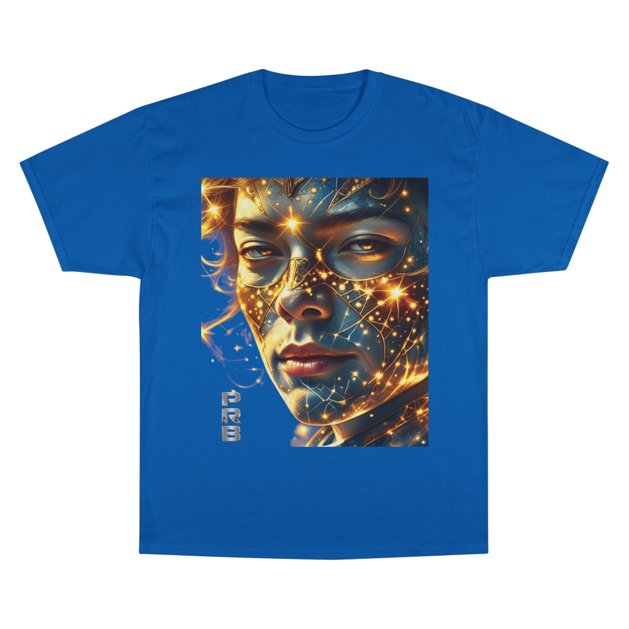 PRB Champion T-Shirt — Cosmic Face Art Tee (Radiant Star Portrait) by Power Runs Black