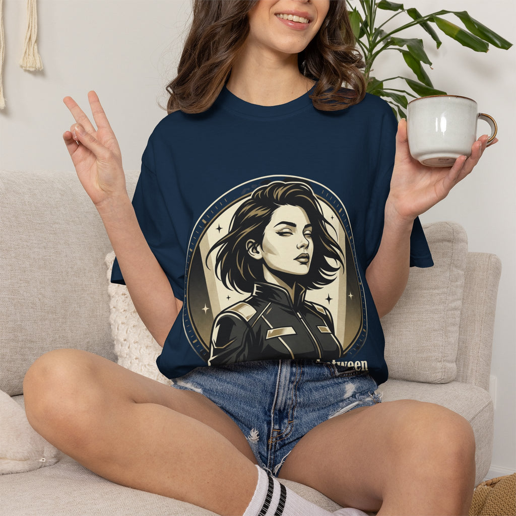 Power Runs Black Retro Space Captain Portrait T-Shirt — 'Fearless Commander' Graphic Tee by Power Runs Black