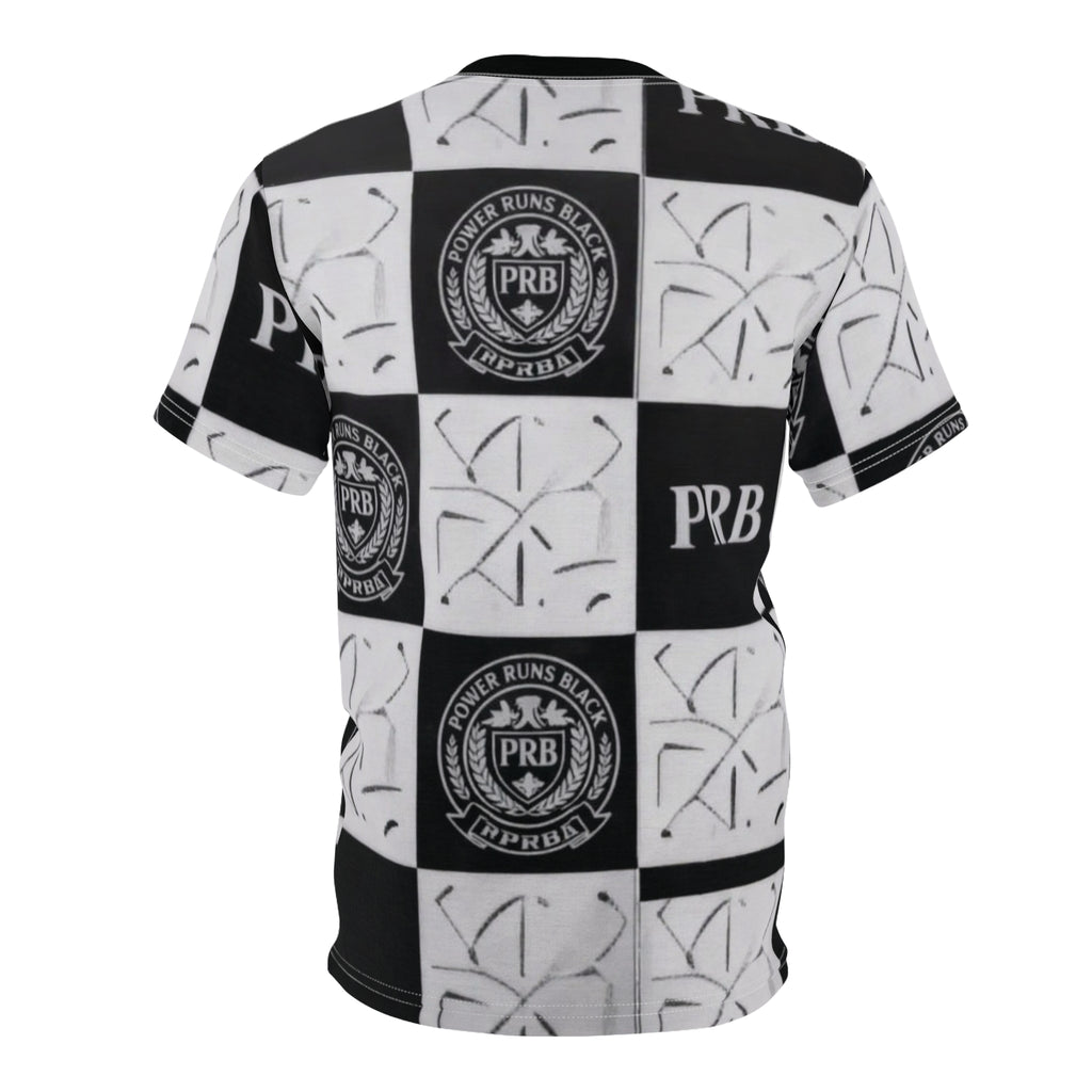 PRB Checkerboard All-Over Print Tee by Power Runs Black