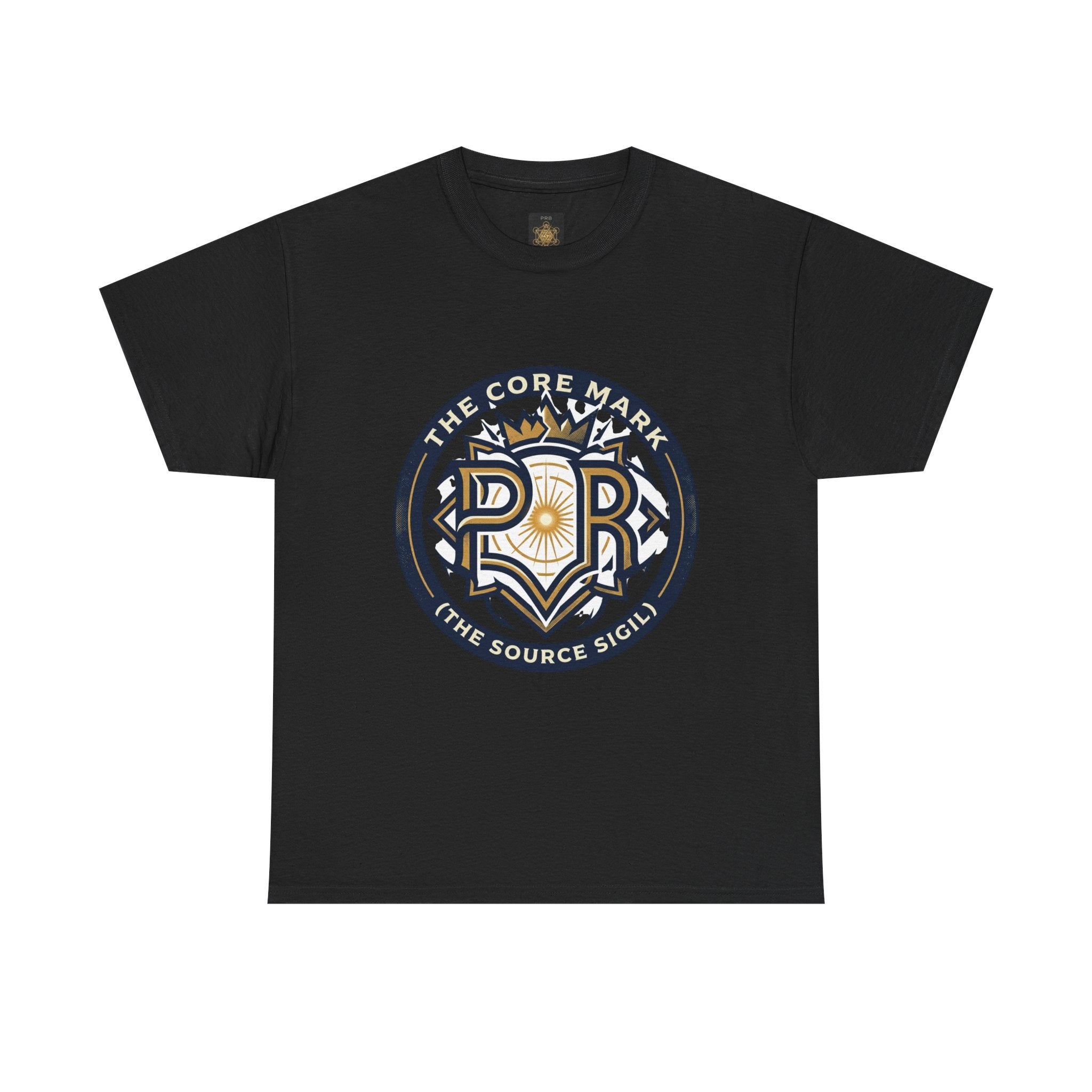 Power Runs Black PRB Core Mark Logo T-Shirt — "The Source Sigil" Retro Emblem Tee by Power Runs Black