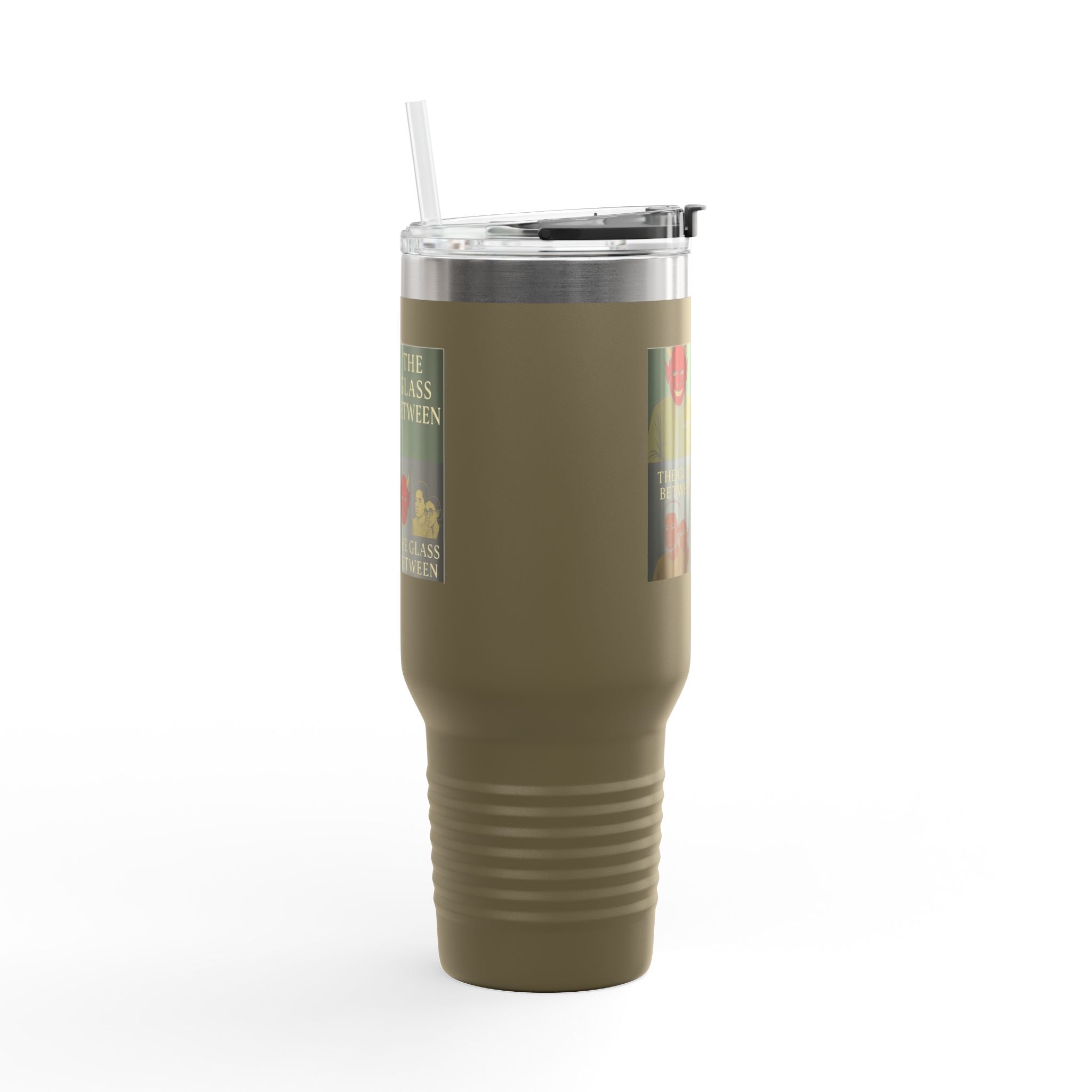 PRB The Glass Between collage travel mug | 40oz insulated tumbler by Power Runs Black