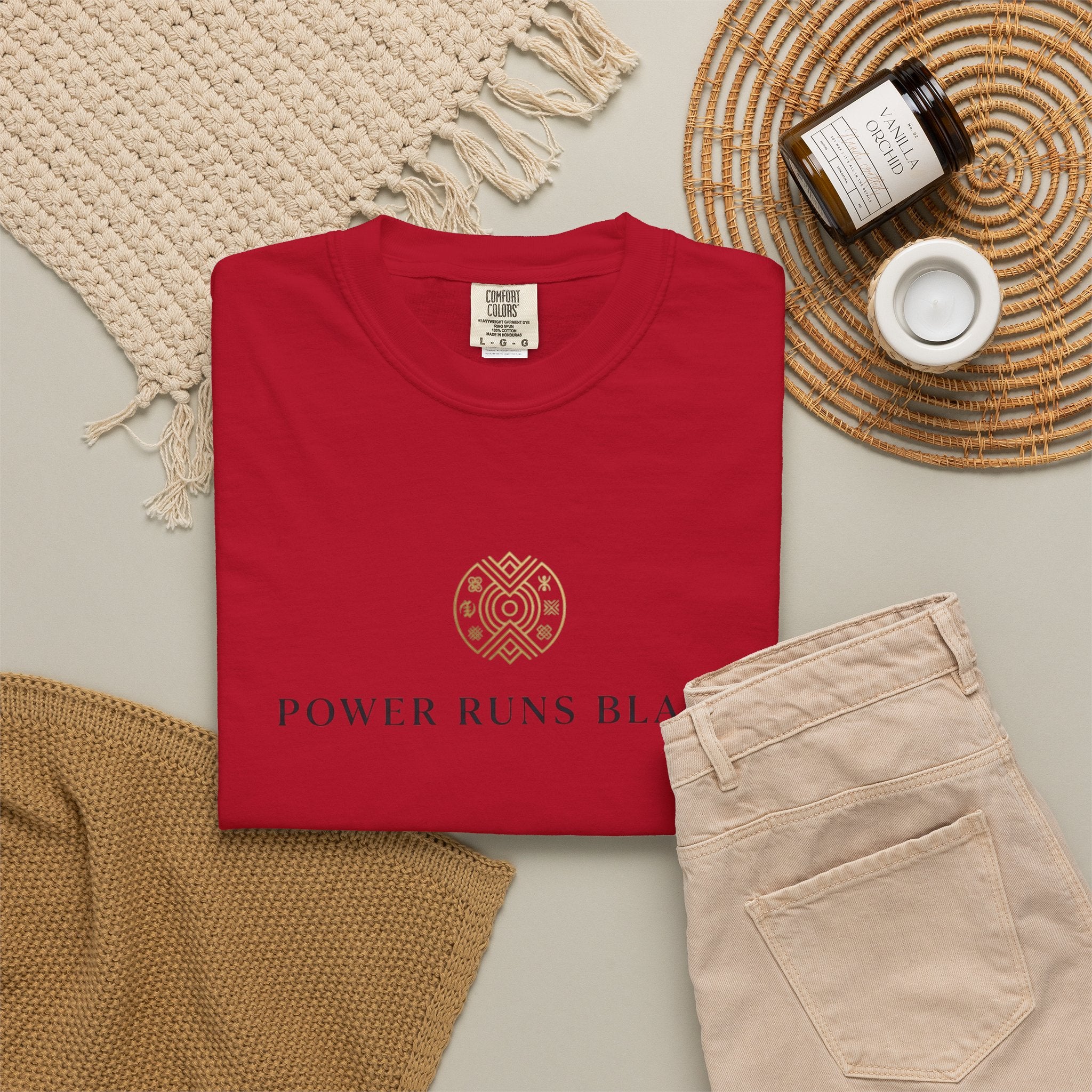 Power Runs Black PRB Graphic T-Shirt — Minimal Emblem Tee by Power Runs Black