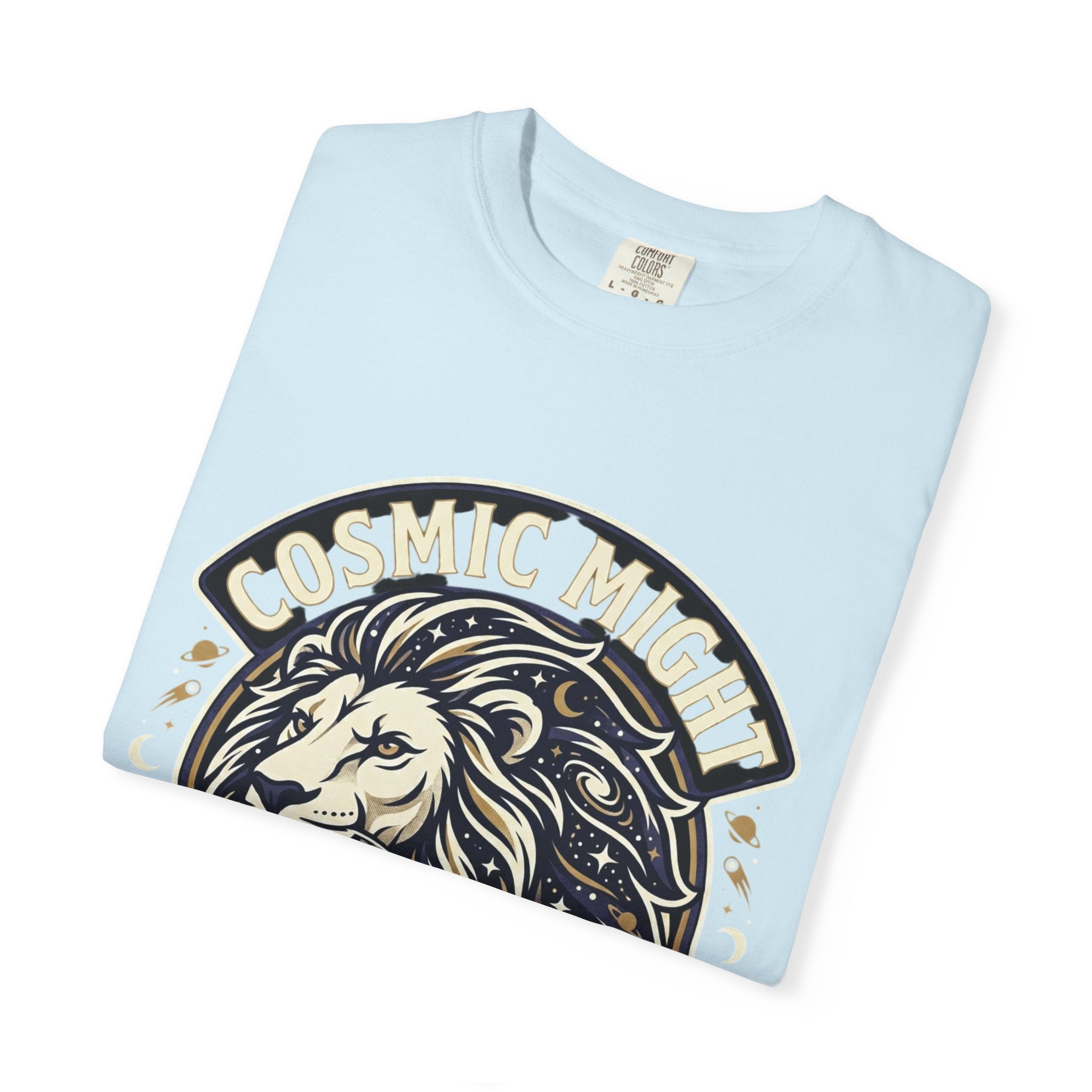 PRB Starforged Flex Cosmic Might Unleashed Lion Graphic T-Shirt — "Unleashed" Inspirational Lion Tee by Power Runs Black