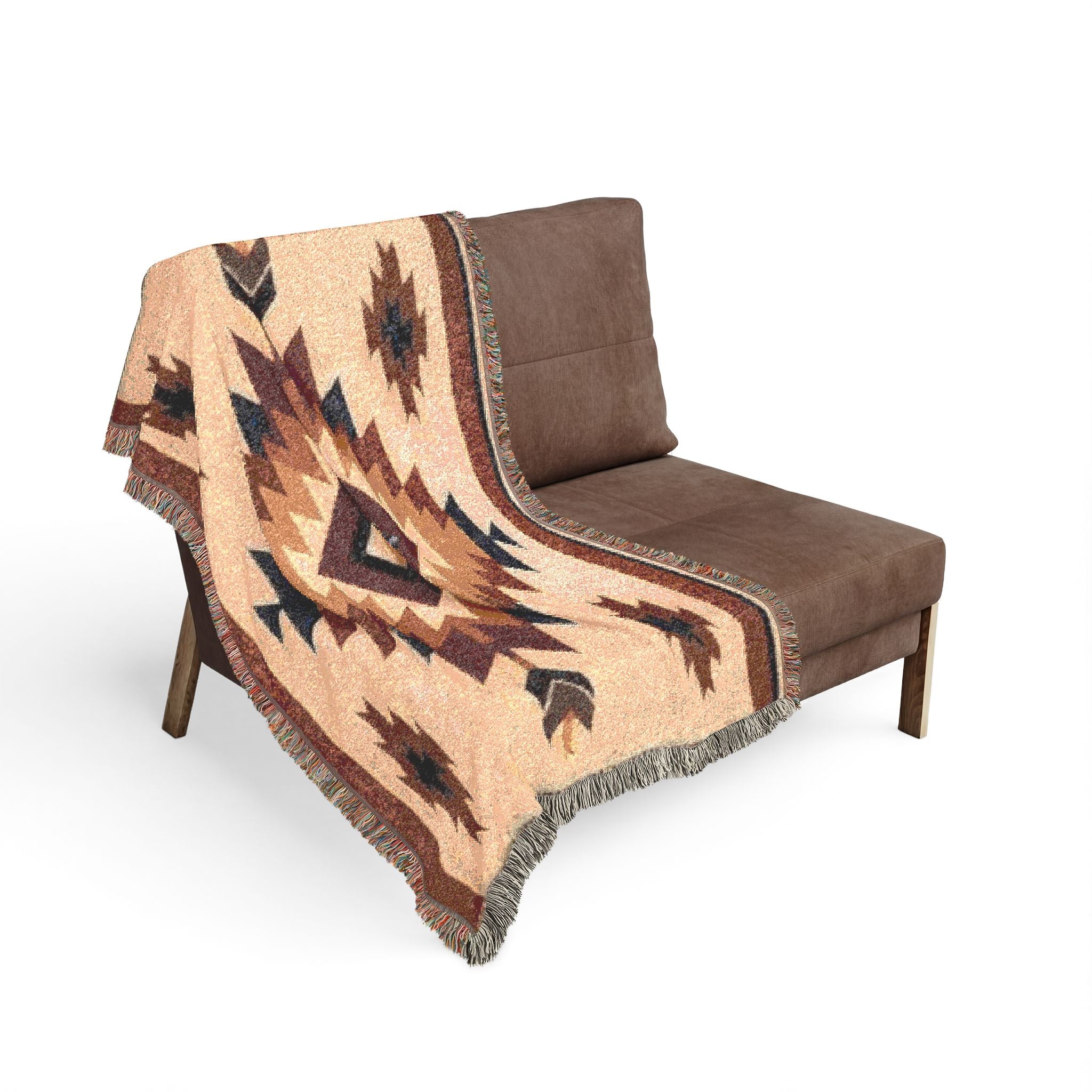 Power Runs Black PRB Southwestern Navajo Diamond Woven Blanket | Aztec Throw Blanket by Printify