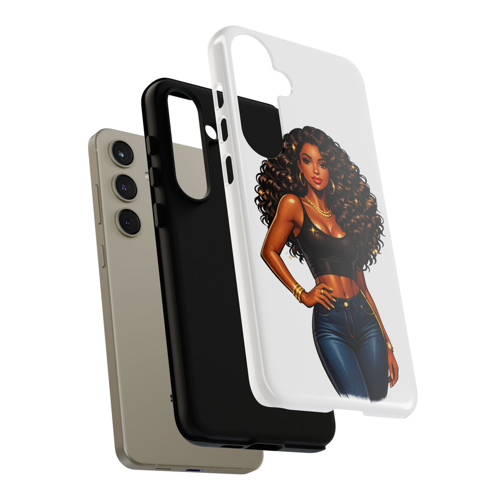Pretty Rich Bitch by PRB Curly Hair Phone Case by Printify