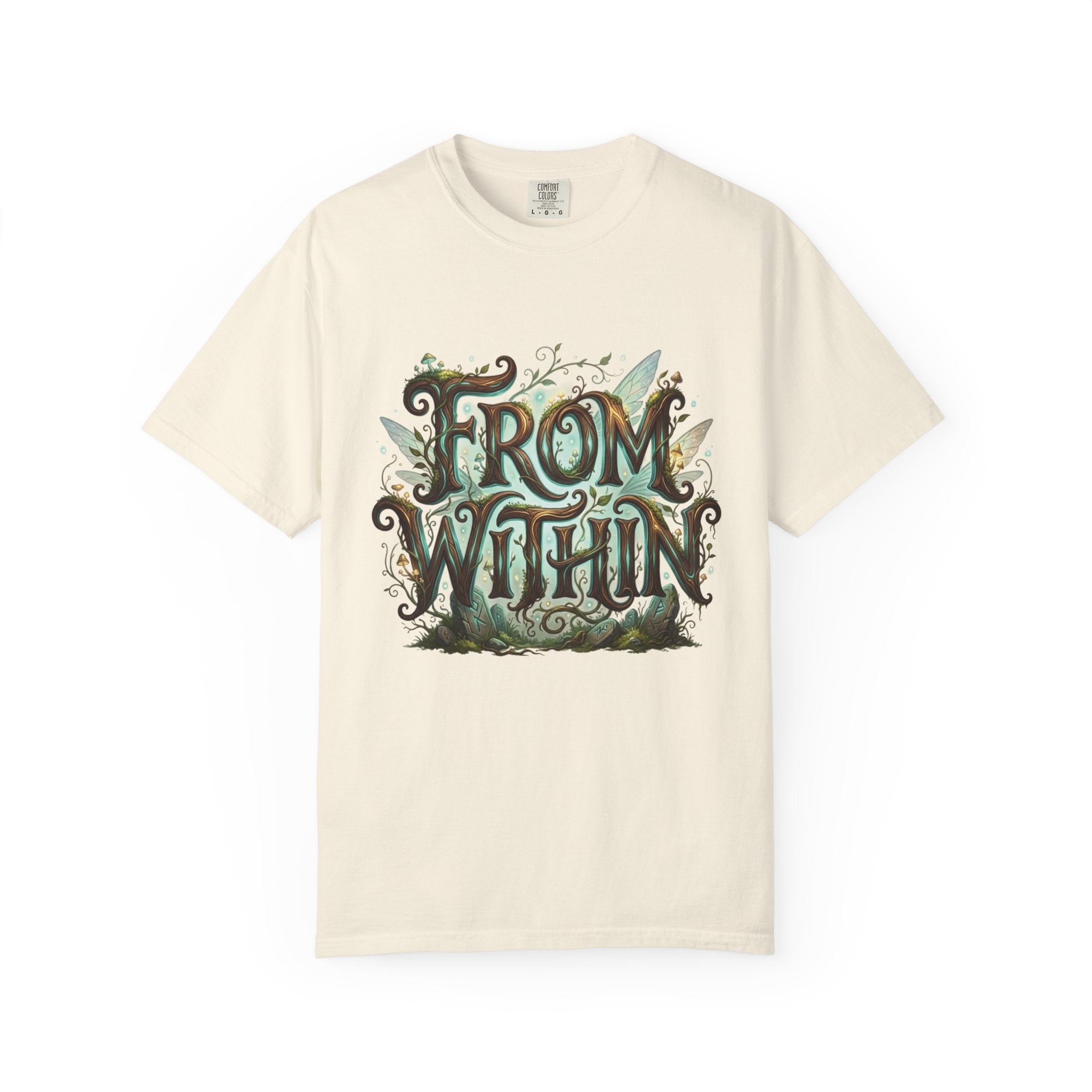 Power Runs Black PRB From Within T-shirt | Nature Typography Forest Illustration by Printify