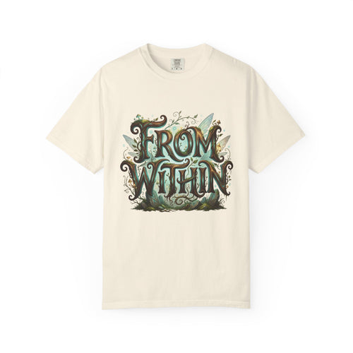 Power Runs Black PRB From Within T-shirt | Nature Typography Forest Illustration by Printify