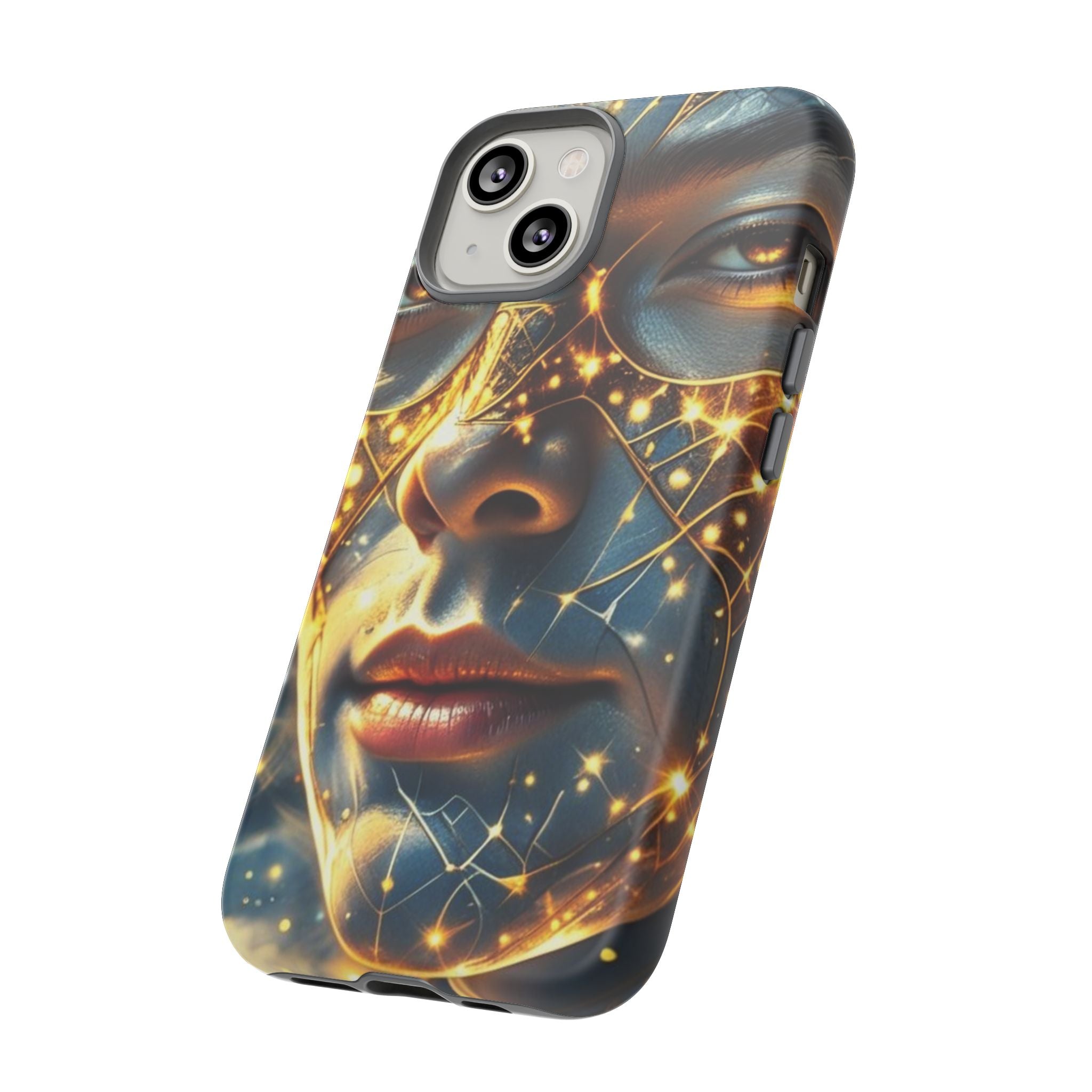 PRB Galactic Portrait Tough Case | Cosmic Face Phone Case, Starry Nebula Design by Power Runs Black