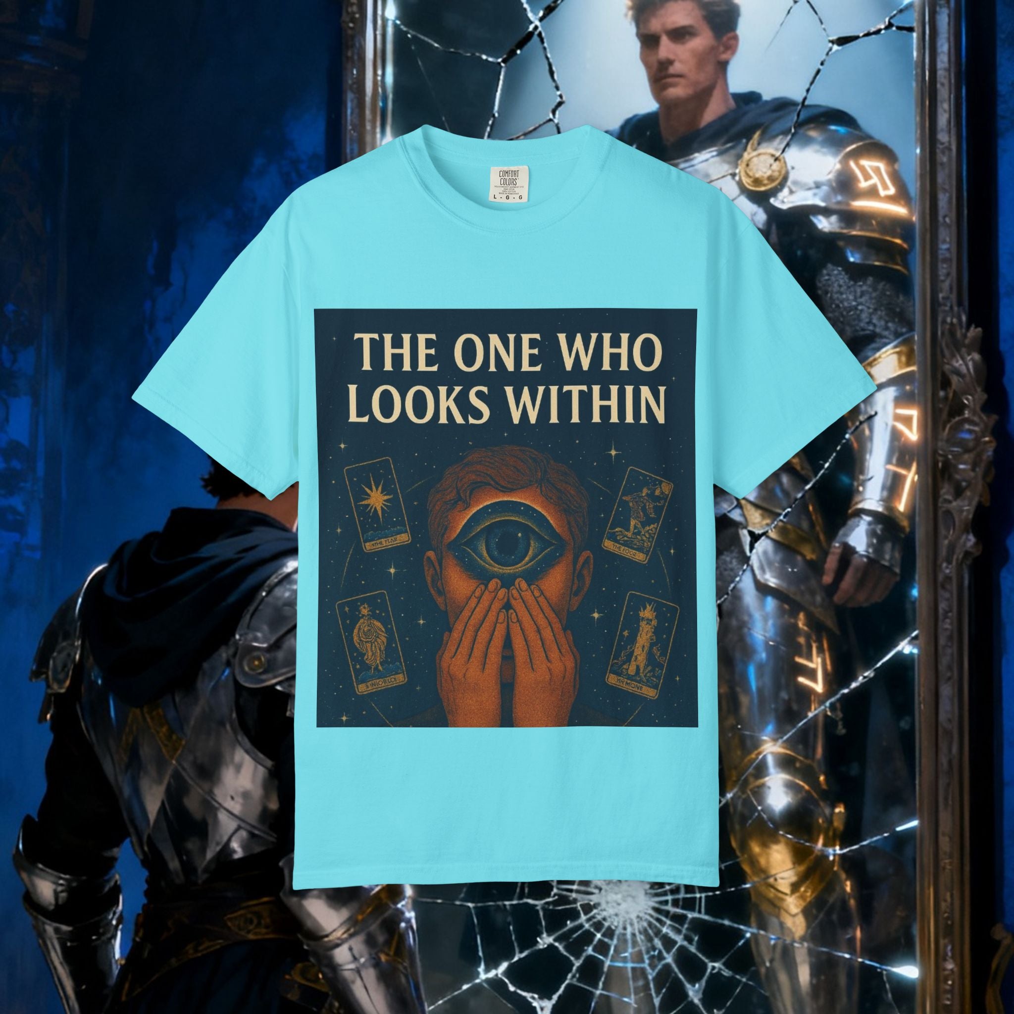 PRB Tarot Eye T-Shirt — "The One Who Looks Within" Mystical Graphic Tee by Power Runs Black