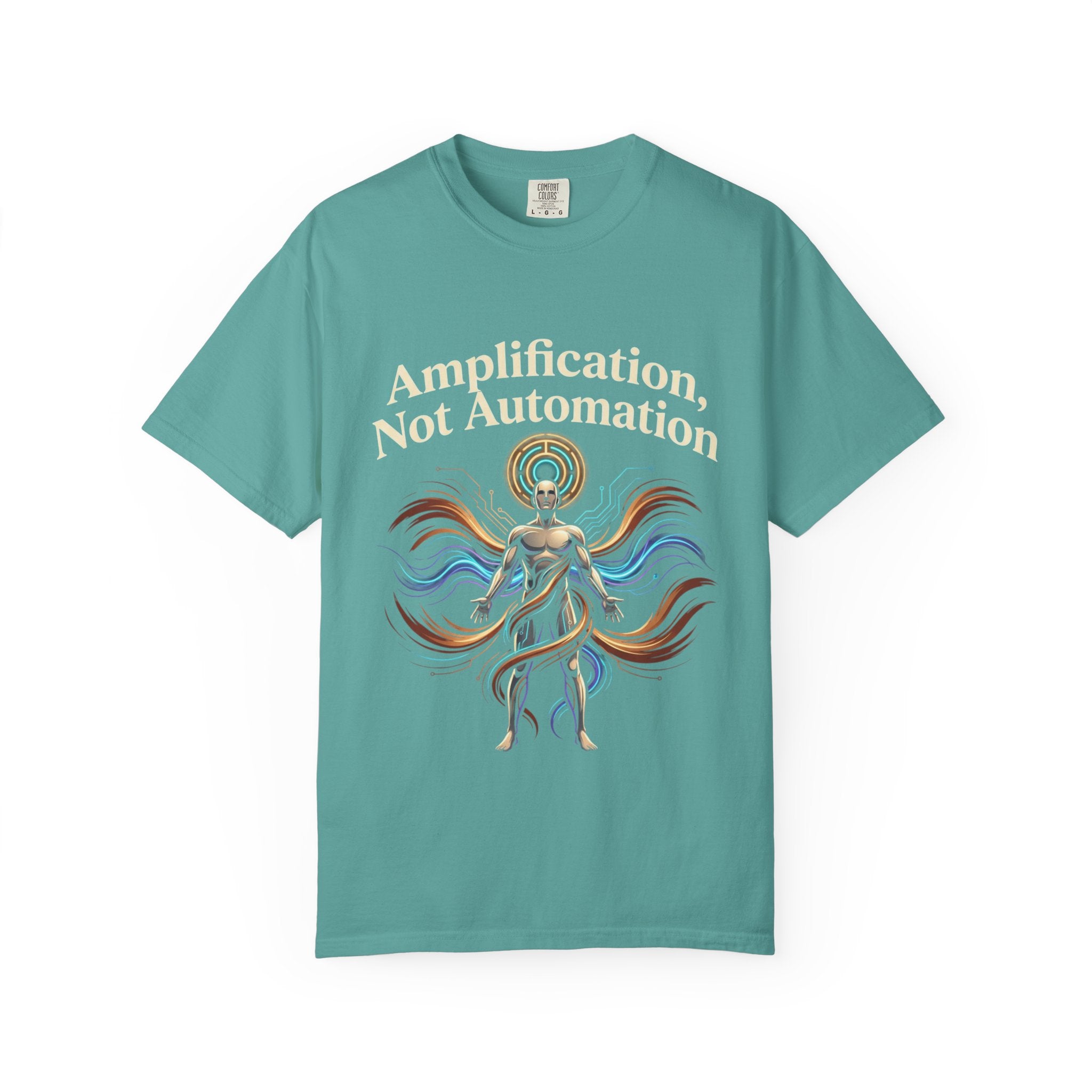 Printify PRB Amplification Not Automation T-Shirt — Abstract Divine Radiance Graphic Tee - T-Shirt