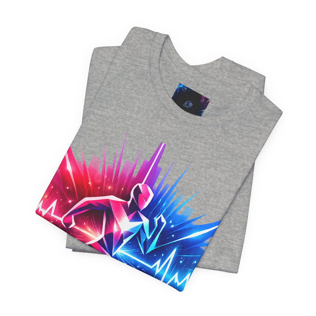 Power Runs Black PRB Running Pulse Graphic Tee — Neon Runner Heartbeat Sports T‑Shirt by Power Runs Black