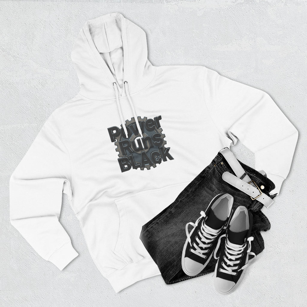 PRB Built of Power Graphic Hoodie — ‘Power Runs Black’ Industrial Mech Design by Power Runs Black