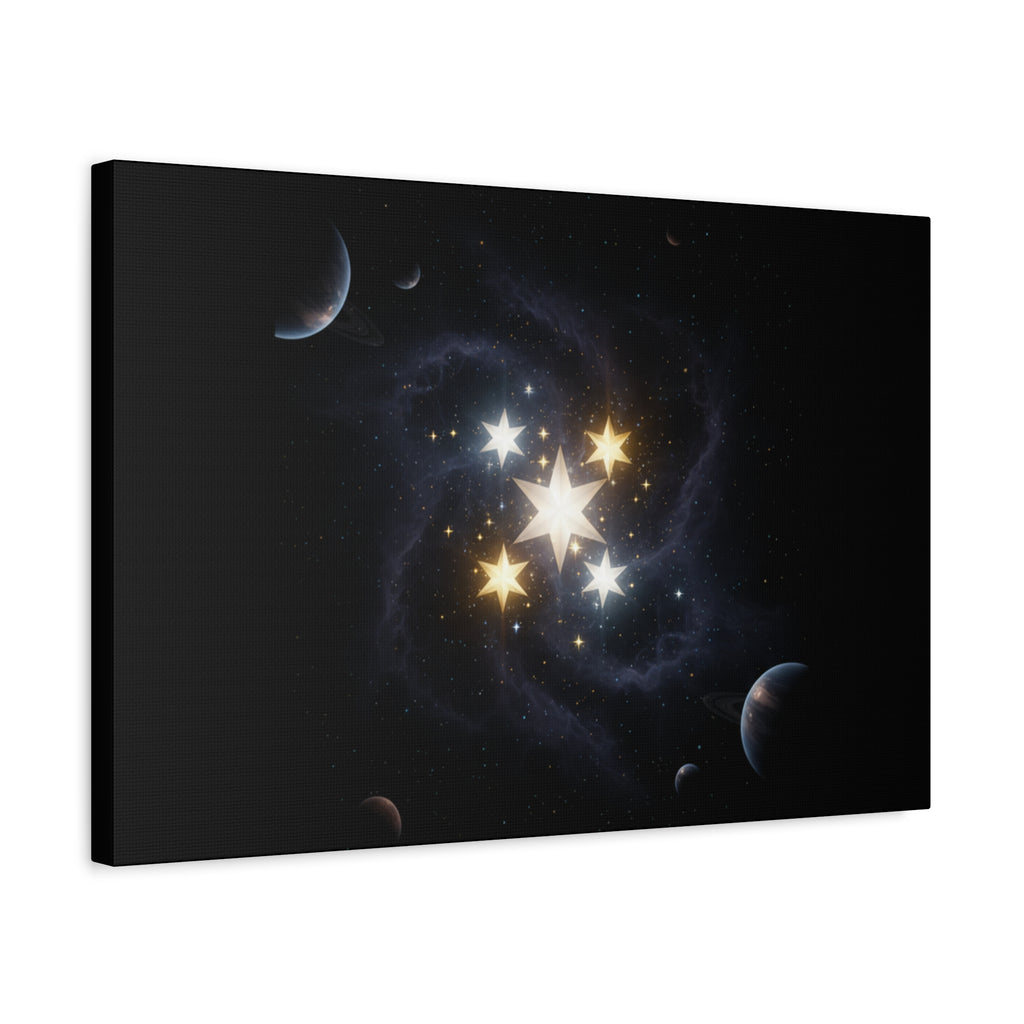 PRB Celestial Star Cluster Matte Canvas Print — Cosmic Planets Wall Art by Printify