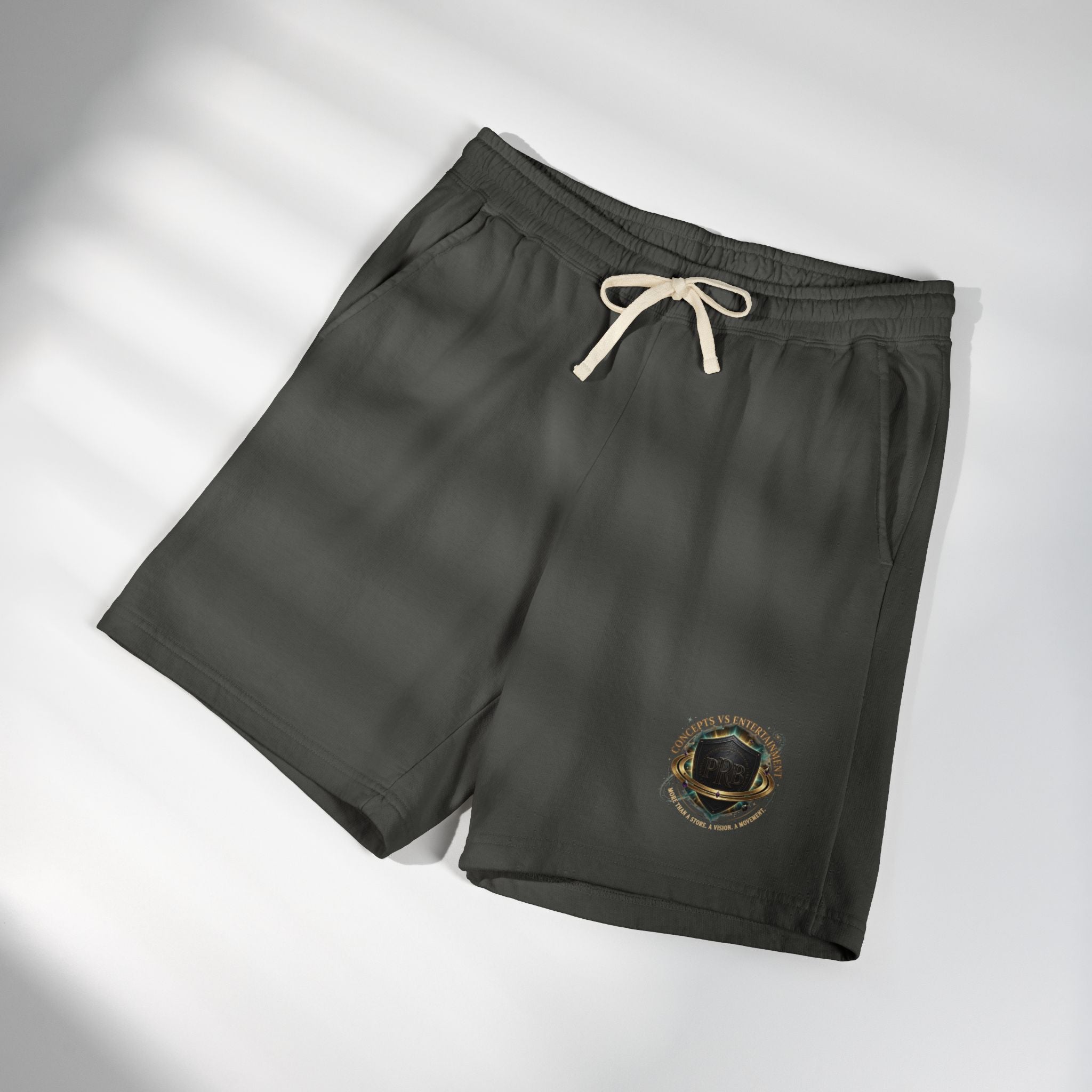 Printify PRB Fleece Sweat Shorts — Vintage Crest Pocket Graphic - Trousers