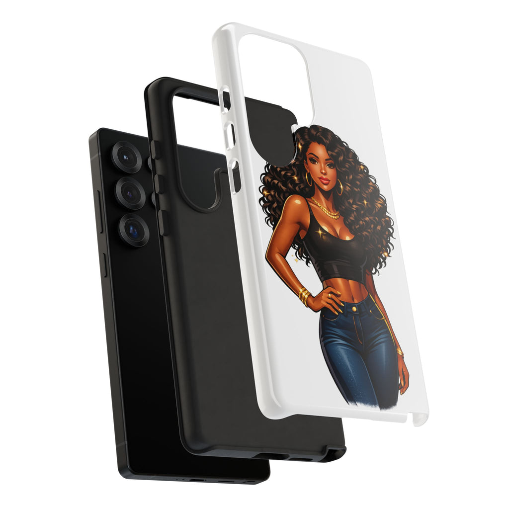 Pretty Rich Bitch by PRB Curly Hair Phone Case by Printify