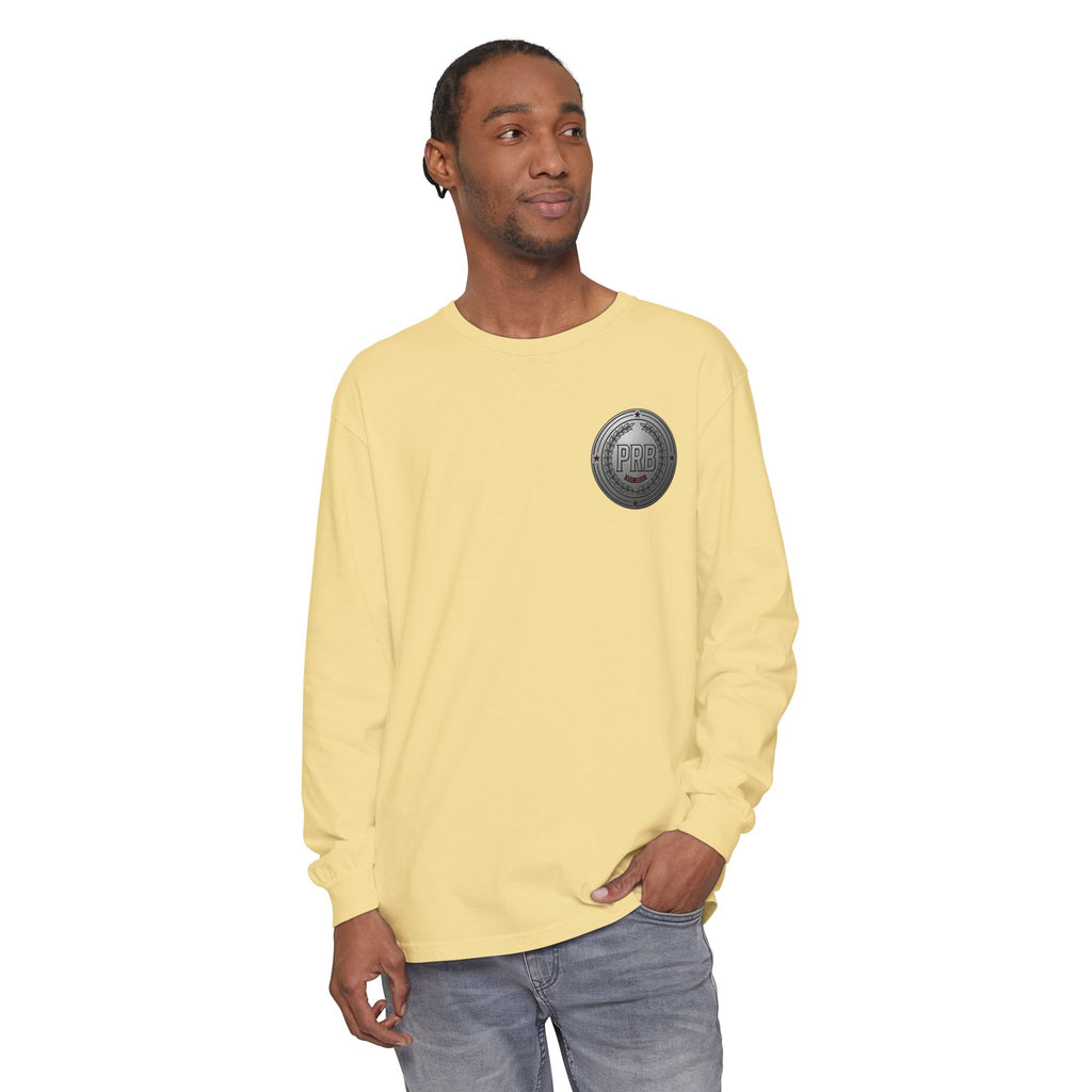 PRB The Starbound Seven graphic long sleeve shirt | cosmic superhero poster by Power Runs Black