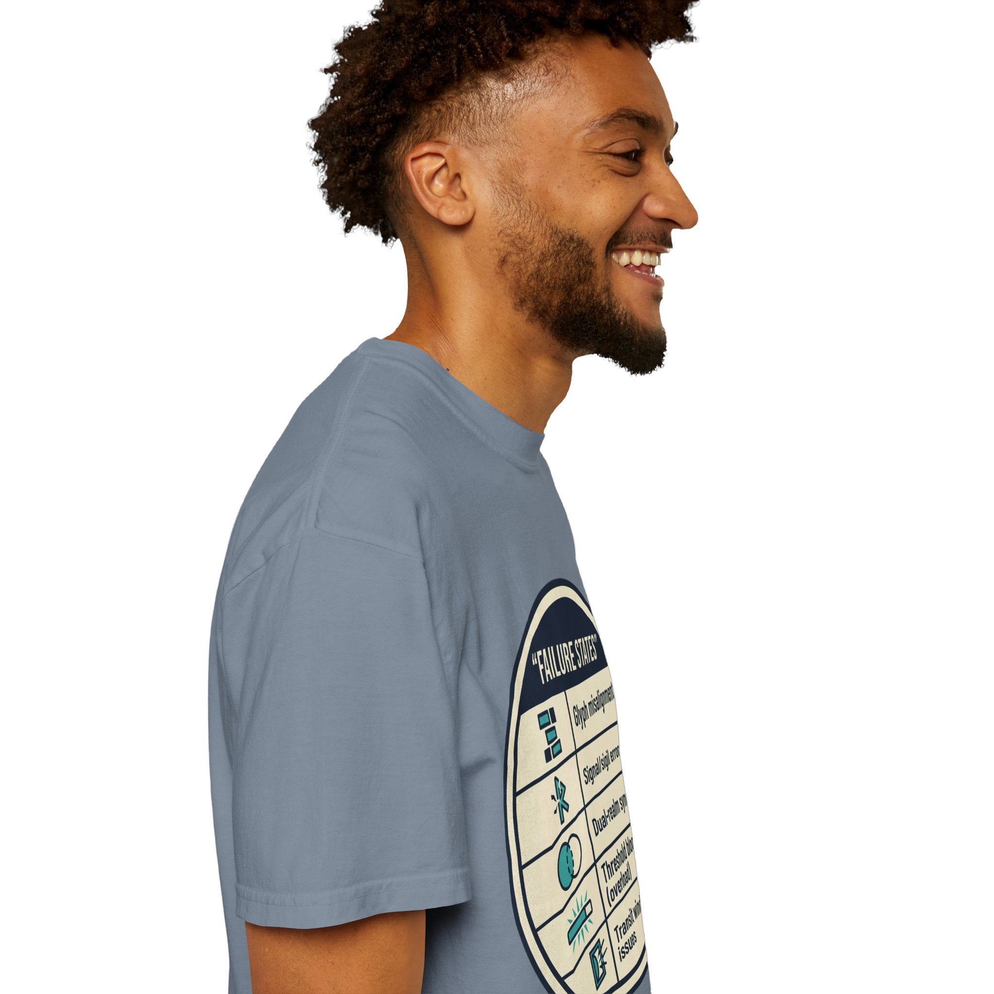 Power Runs Black PRB Failure States T-Shirt — Sci‑Fi Status Badge Graphic Tee by Printify