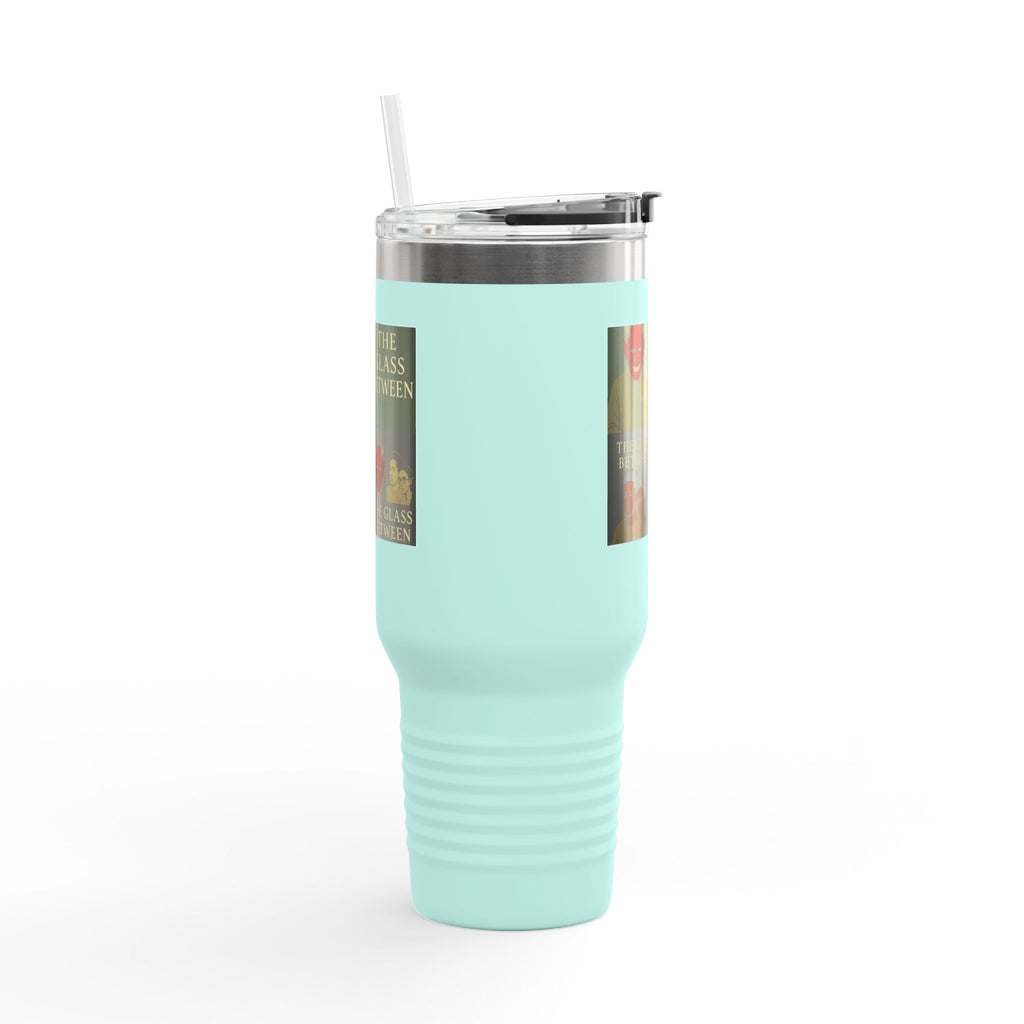 PRB The Glass Between collage travel mug | 40oz insulated tumbler by Power Runs Black