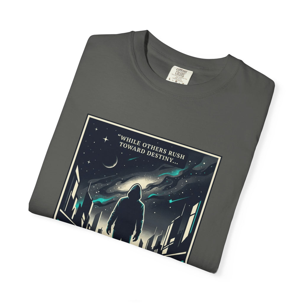 Power Runs Black Astra Sci‑Fi Graphic T-Shirt — "I walk toward understanding" Poster Design by Power Runs Black