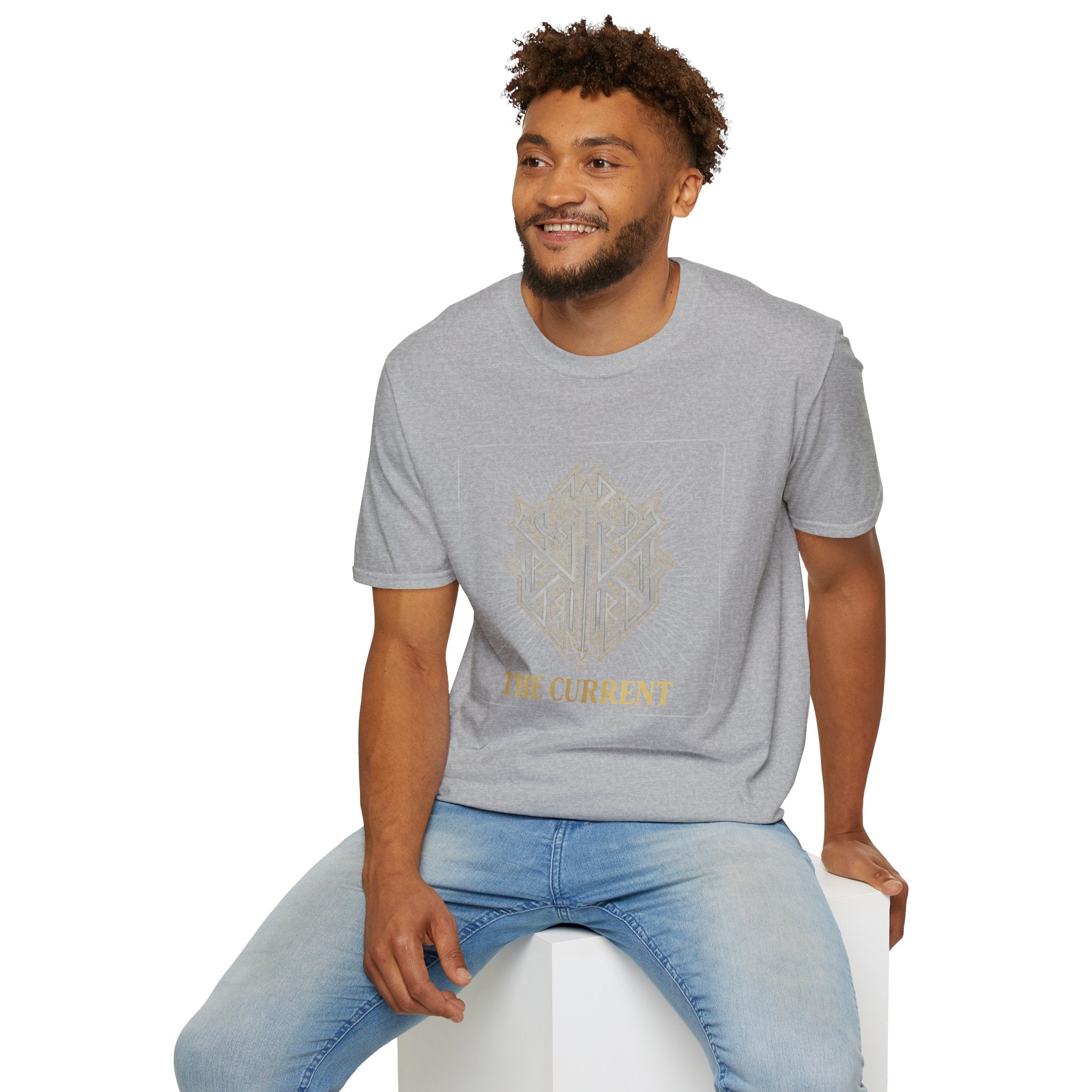 Power Runs Black PRB The Current Geometric Logo T-Shirt by Printify