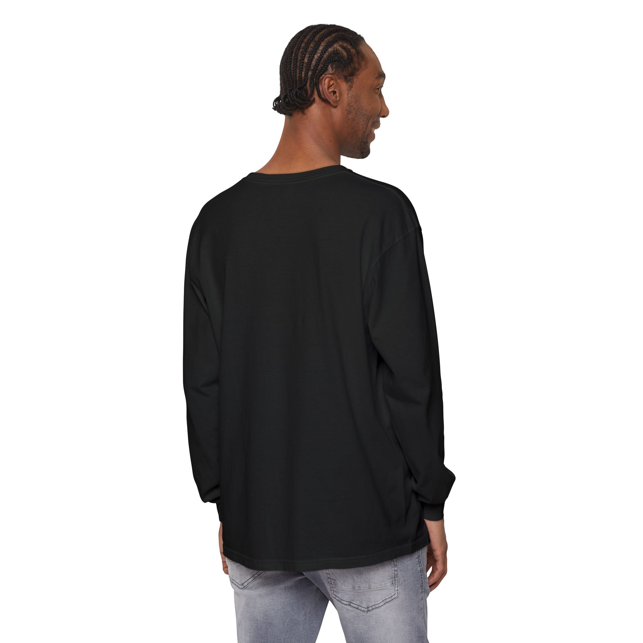 PRB Neon City Skyline Long Sleeve Shirt | Urban Nightscape Illustration by Power Runs Black