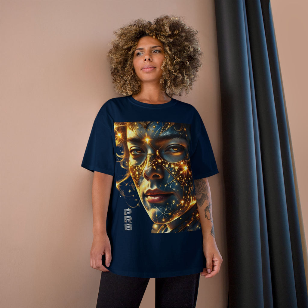 PRB Champion T-Shirt — Cosmic Face Art Tee (Radiant Star Portrait) by Power Runs Black