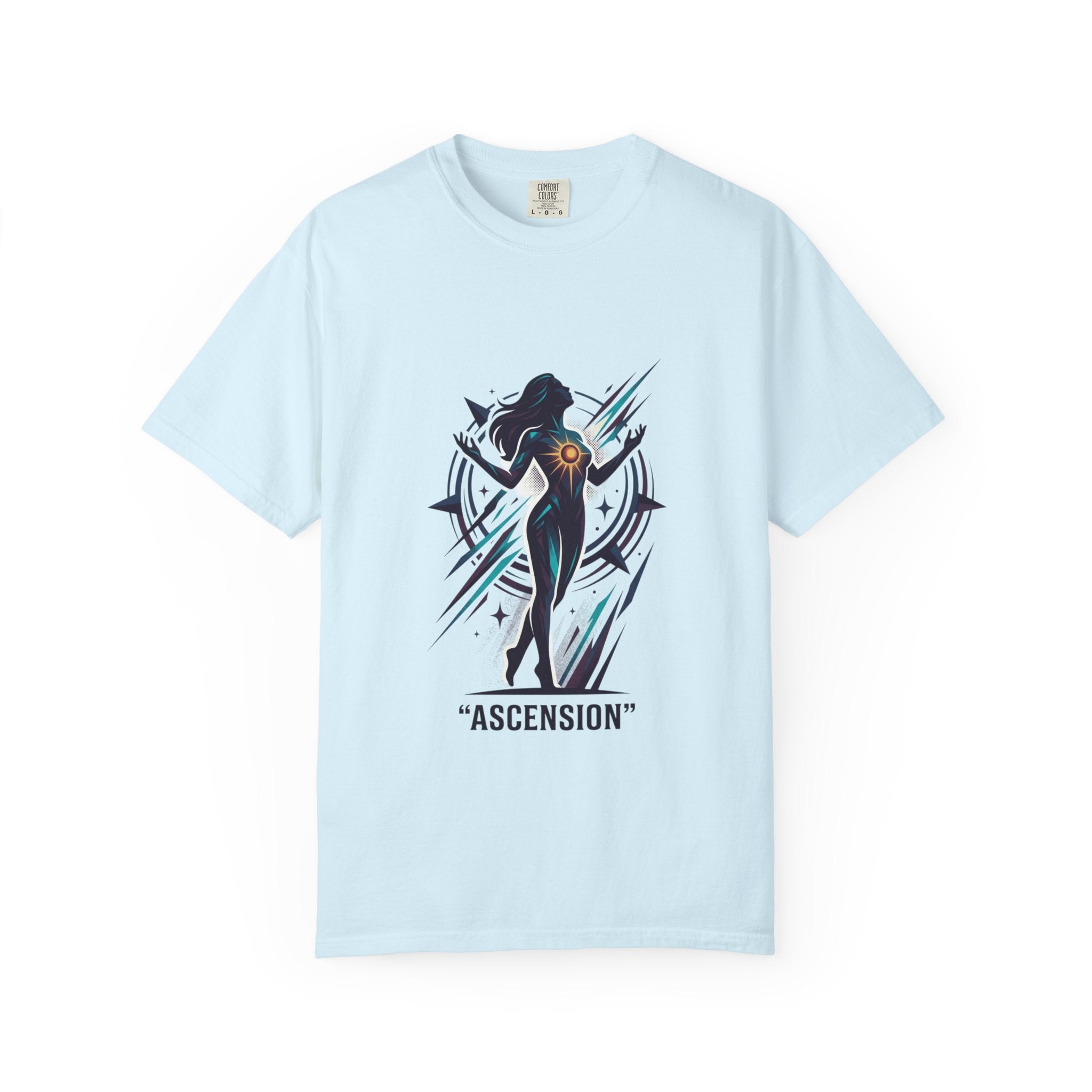 Power Runs Black PRB Ascension Graphic T-Shirt — Cosmic Silhouette Tee by Printify