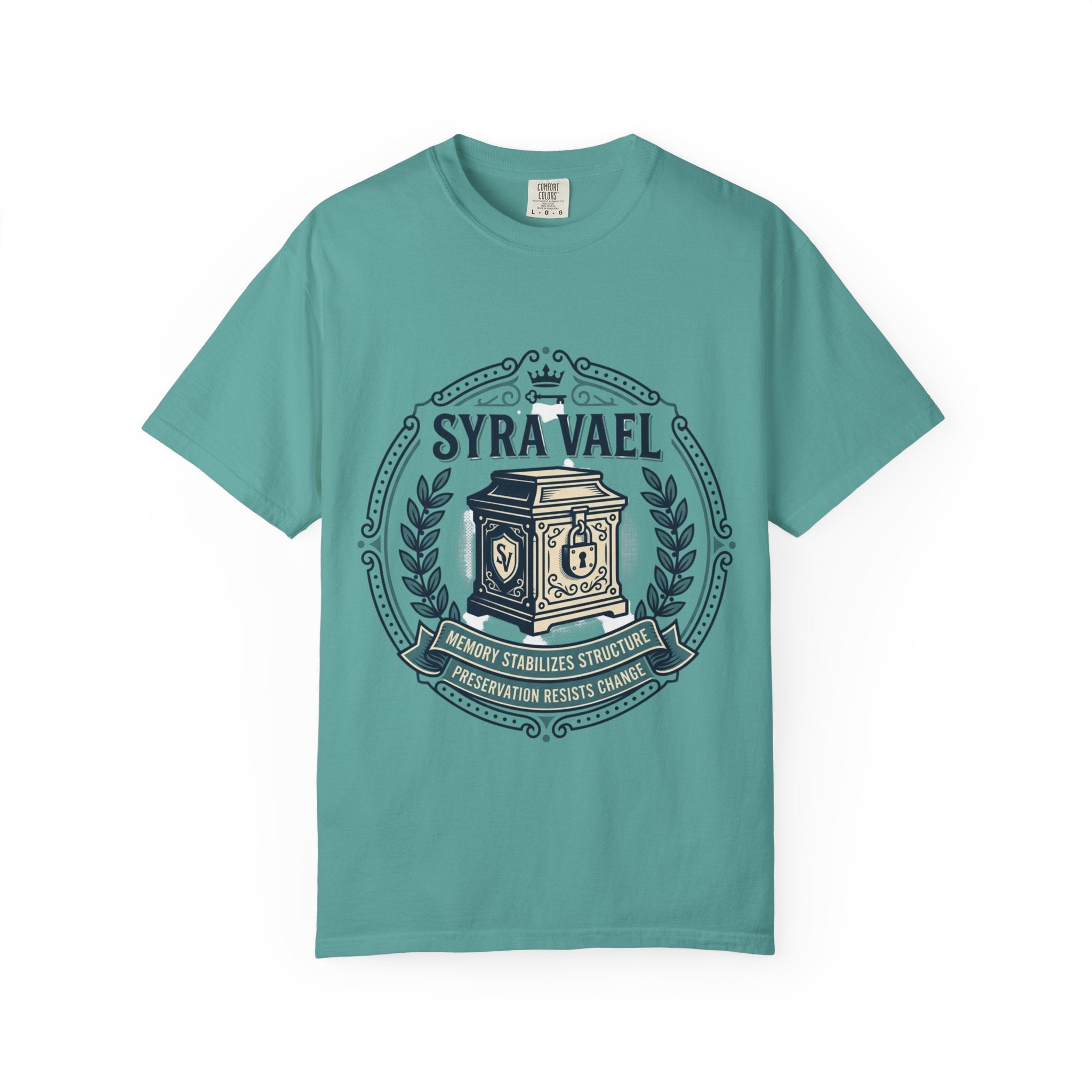 Power Runs Black PRB — Syra Vael Vintage Crest Tee by Power Runs Black