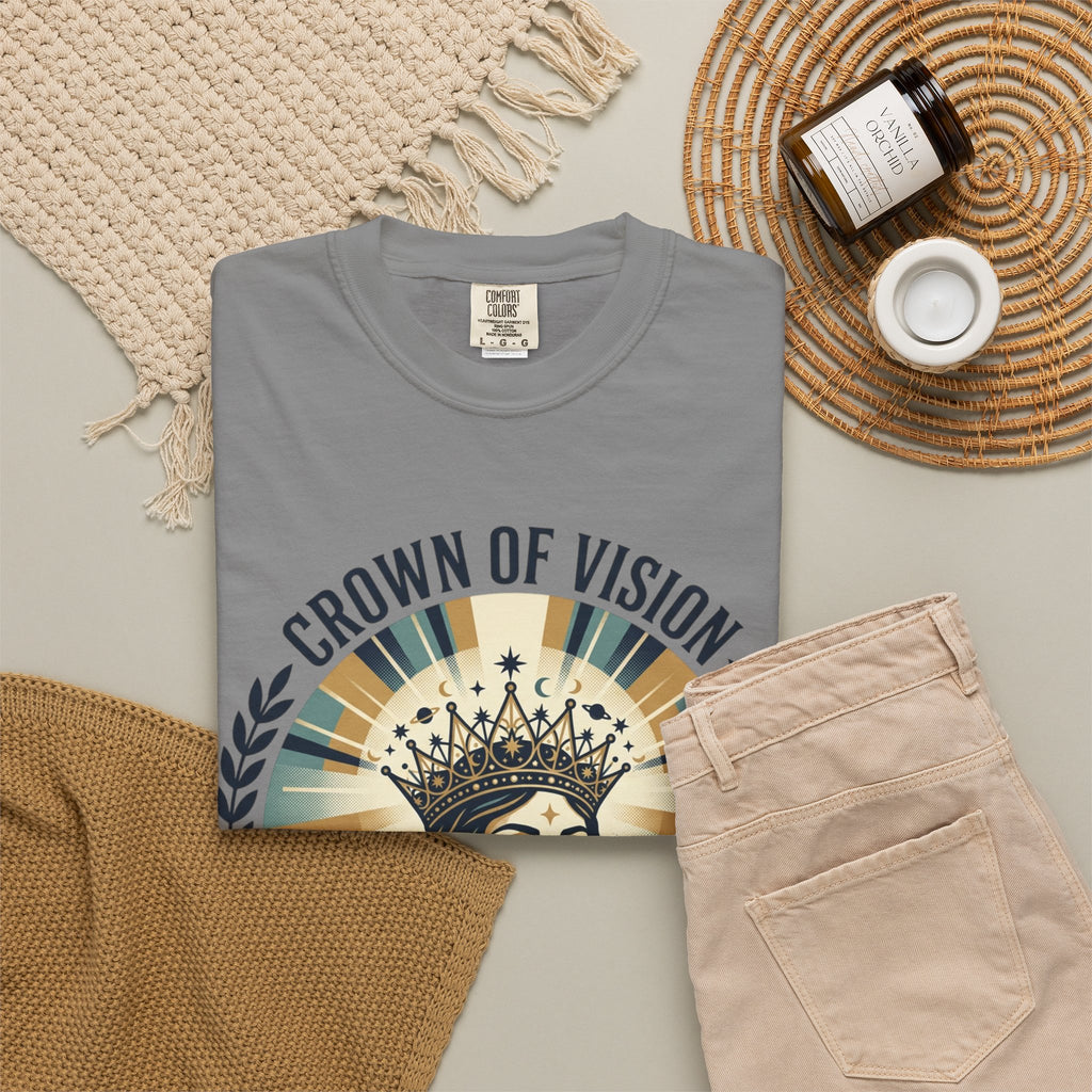 Power Runs Black Crown of Vision T-Shirt — Vintage Inspirational Graphic Tee by Printify