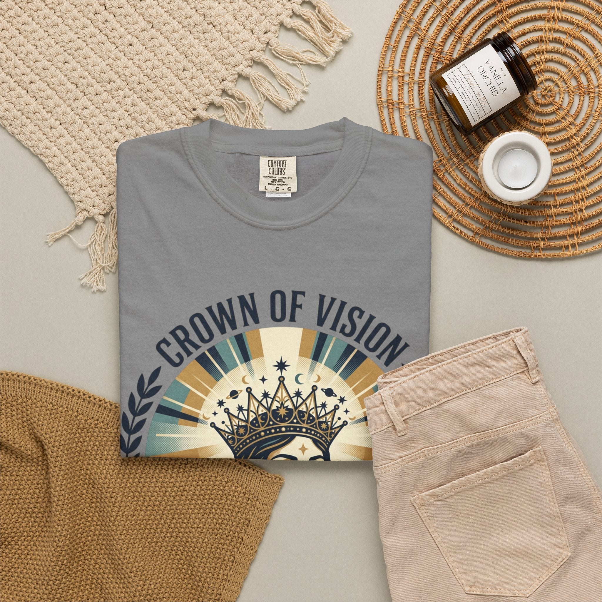 Power Runs Black Crown of Vision T-Shirt — Vintage Inspirational Graphic Tee by Printify