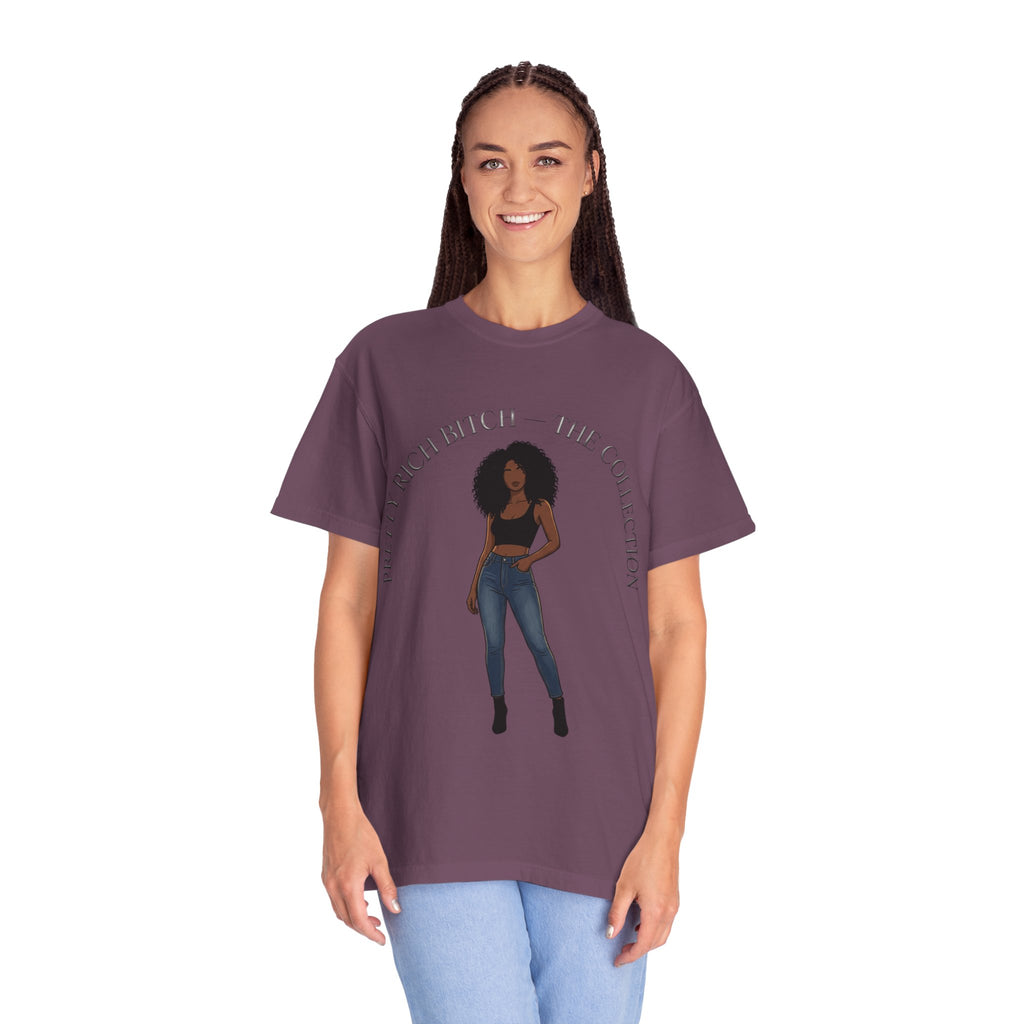 Pretty Rich Bitch The Collection by PRB Graphic Tee (Afro Curly Woman) by Power Runs Black