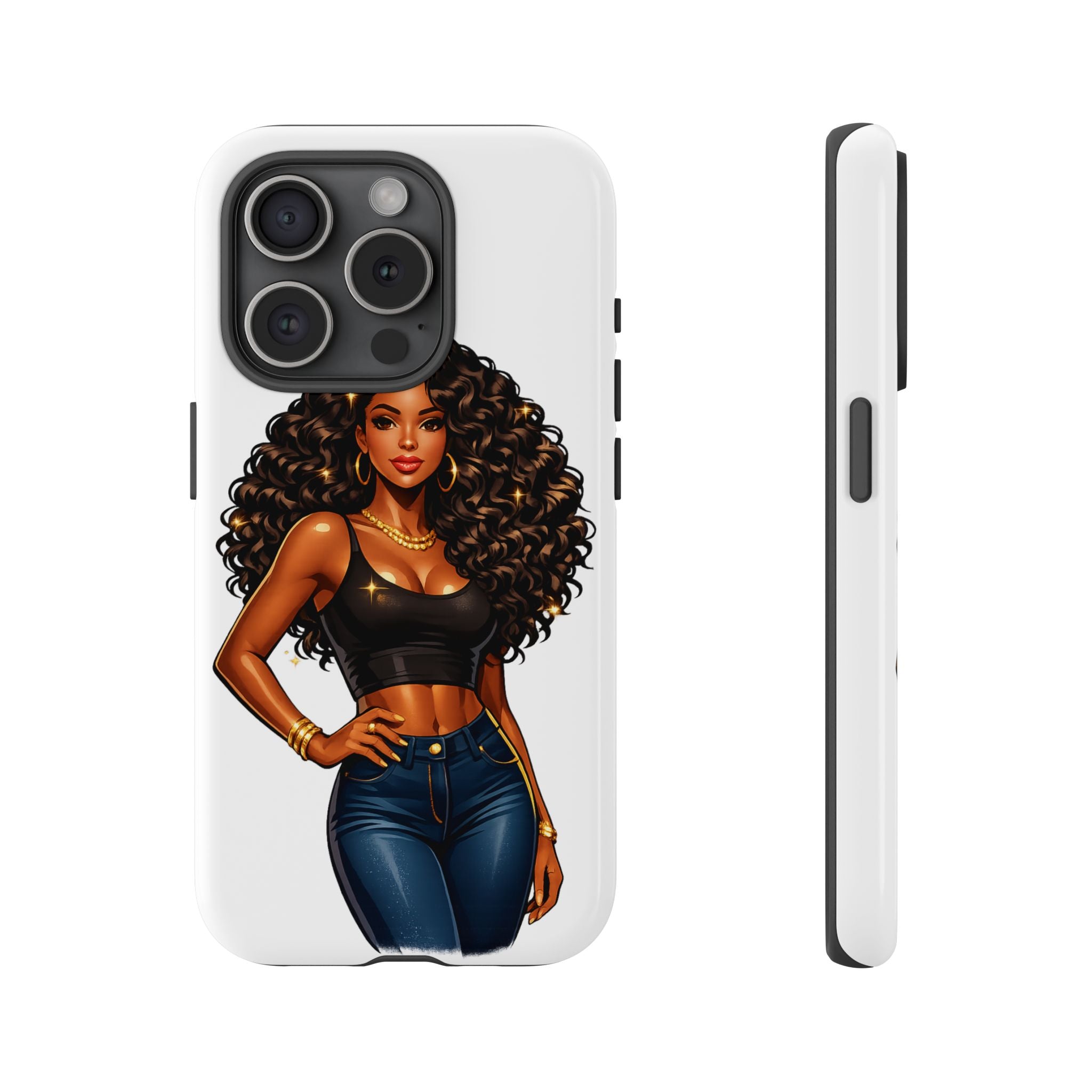 Pretty Rich Bitch by PRB Curly Hair Phone Case by Printify