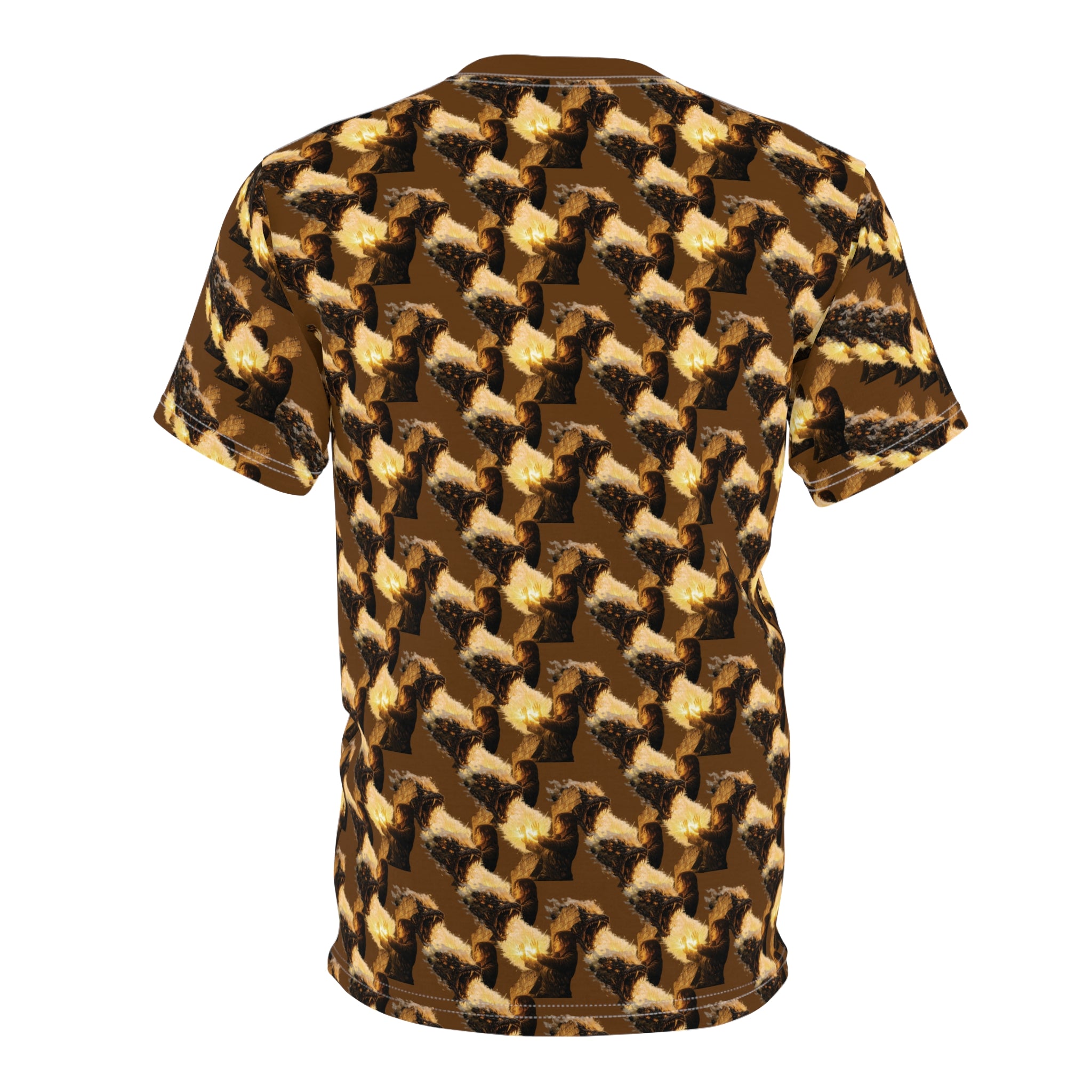 PRB Houndstooth Brown All-Over Print Tee by Printify