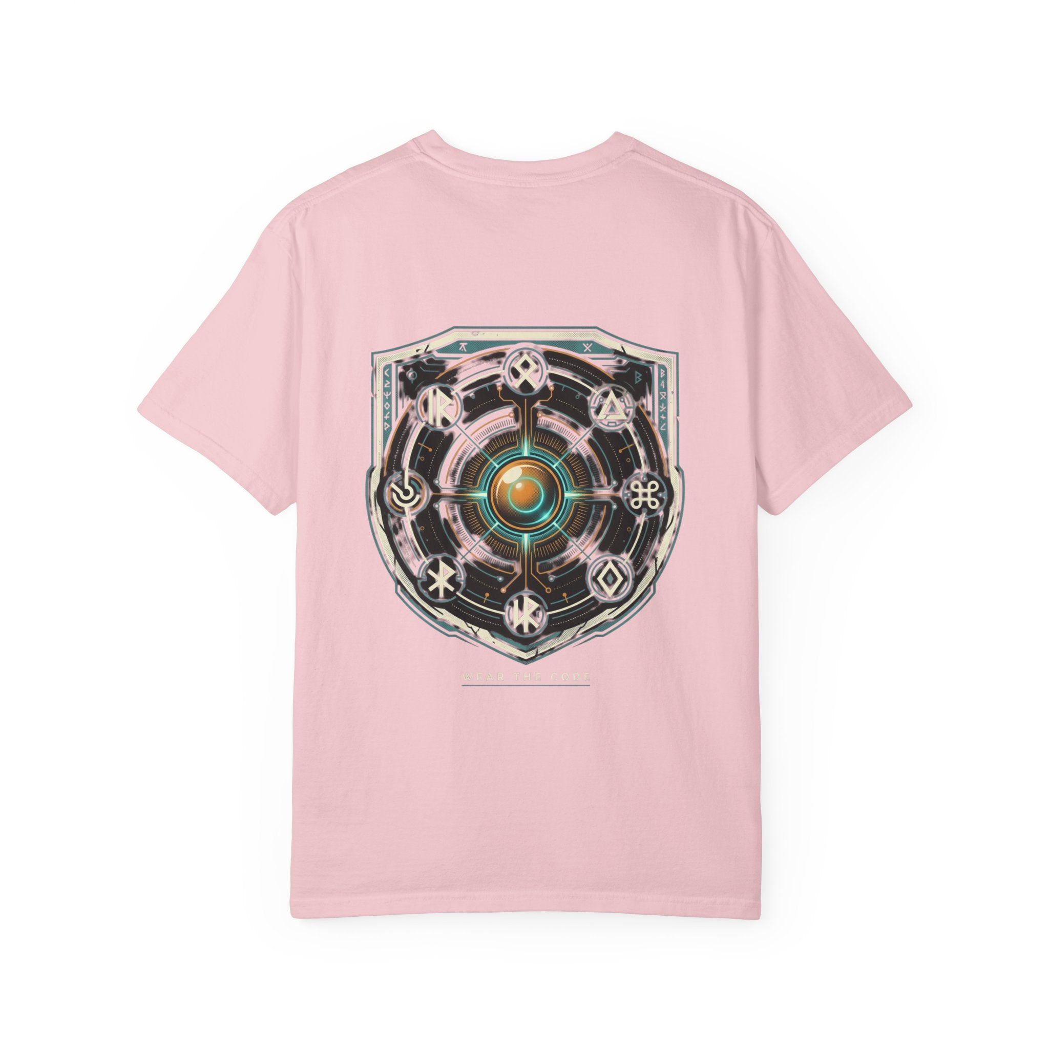 Power Runs Black PRB "Wear The Code" Mystic Shield T-Shirt — Geometric Sigil Graphic Tee by Printify