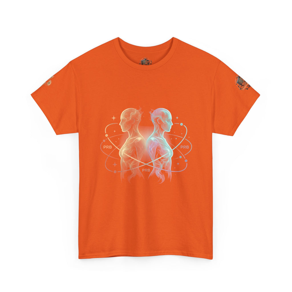 Power Runs Black Gemini Spirit Tee — Twin Sun & Moon Celestial Graphic T-Shirt by Printify