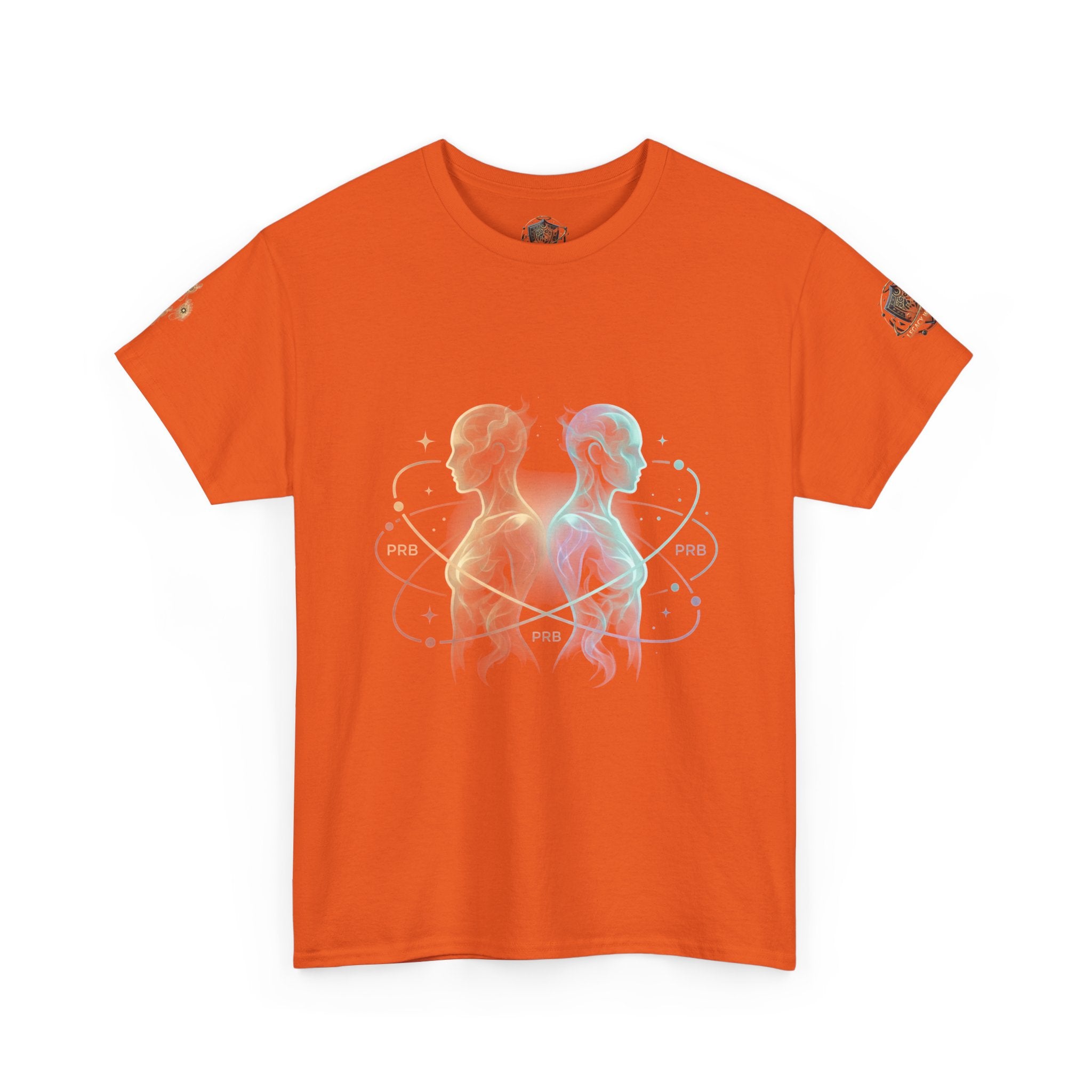 Power Runs Black Gemini Spirit Tee — Twin Sun & Moon Celestial Graphic T-Shirt by Printify