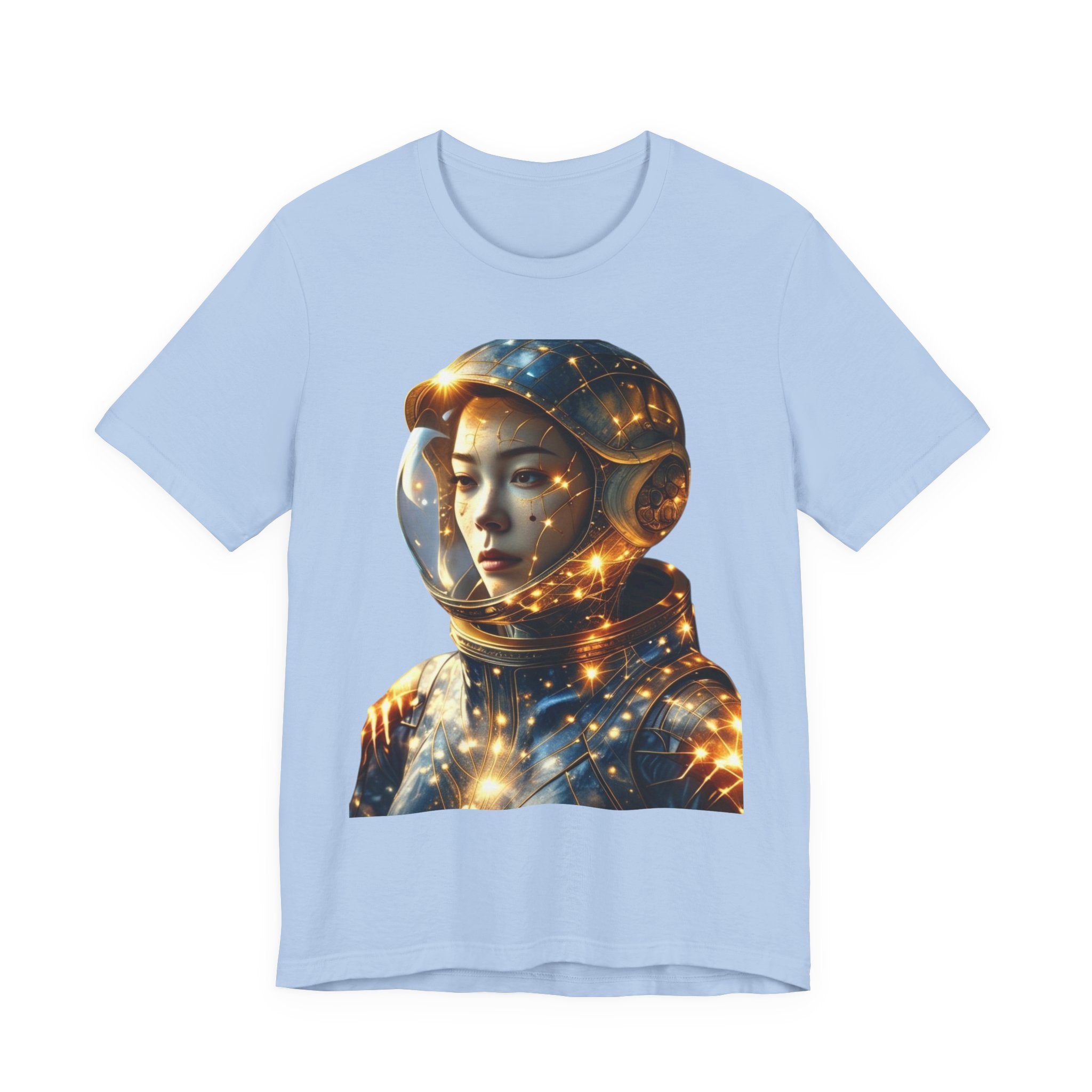 PRB Astronaut Portrait Tee — Starry Cosmic Helmet Graphic T-Shirt by Power Runs Black