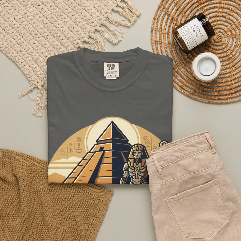 Power Runs Black PRB Guardian Unit T-Shirt — Egyptian Pyramid Sci‑Fi Graphic Tee by Printify