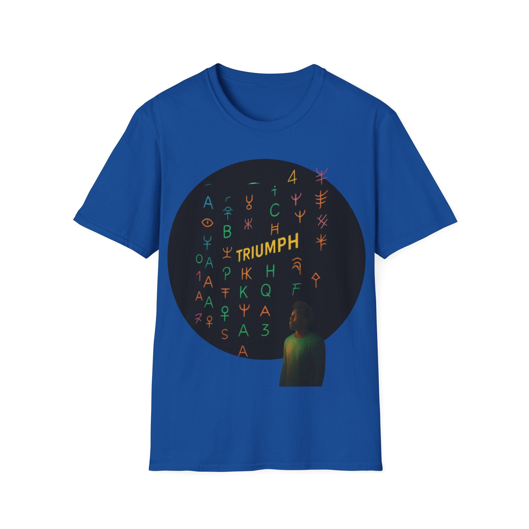 PRB Triumph Afro Hair Silhouette T-Shirt | Black Hair Alphabet Design by Printify