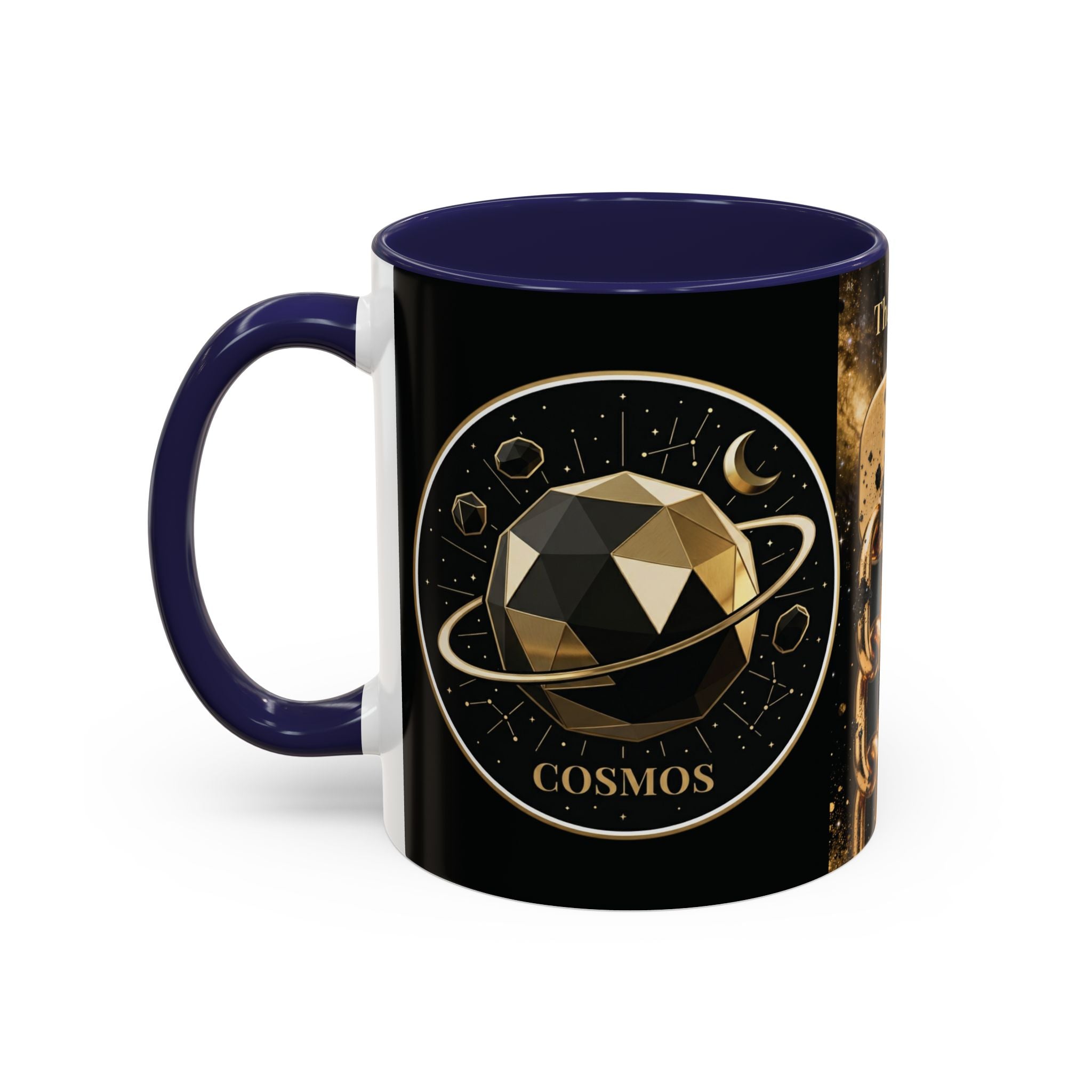 PRB Gold Cosmos Design Accent Coffee Mug | The Break, Planet Illustration by Power Runs Black
